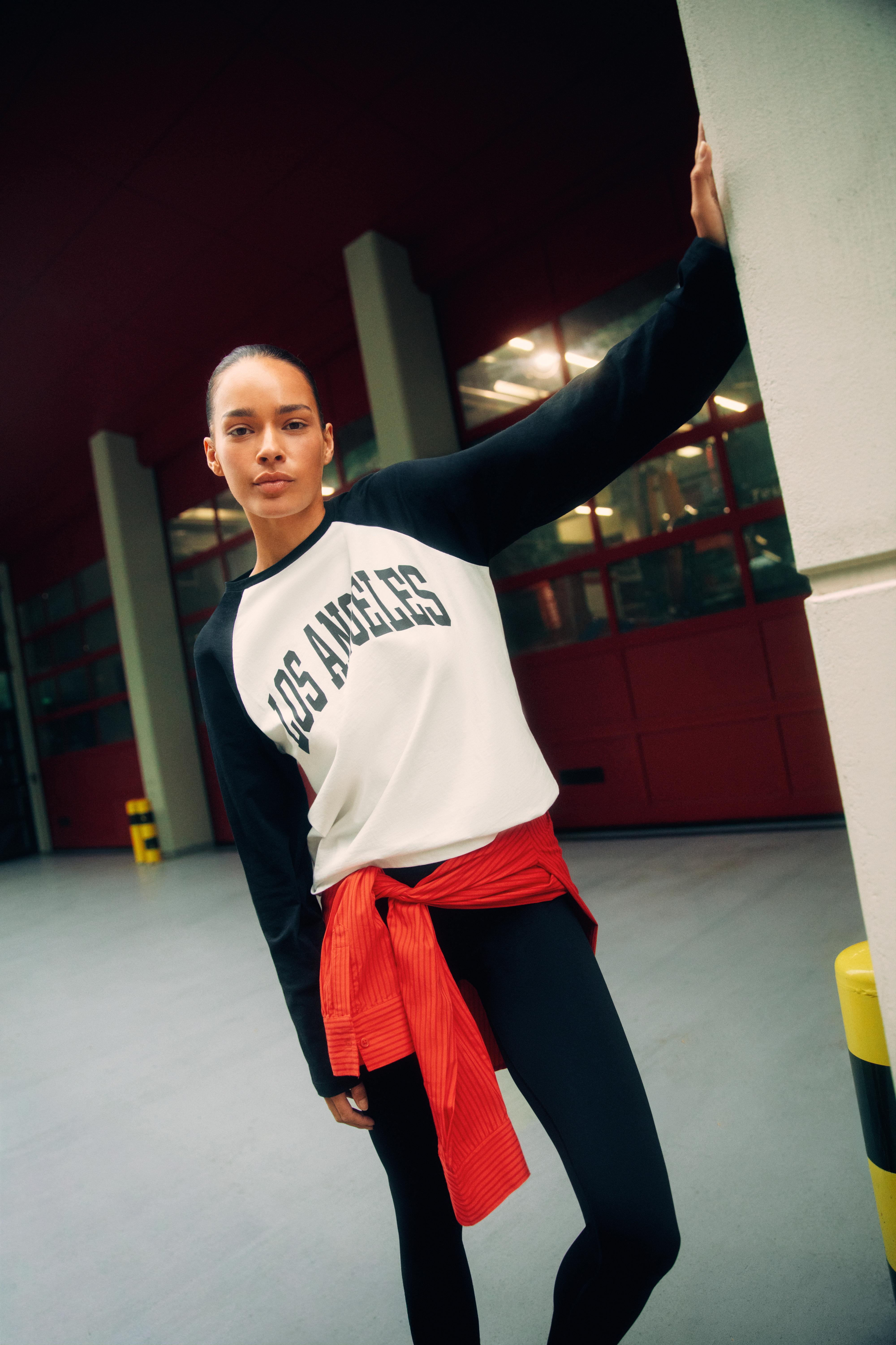 Los Angeles raglan sleeve T-shirt — White/Black