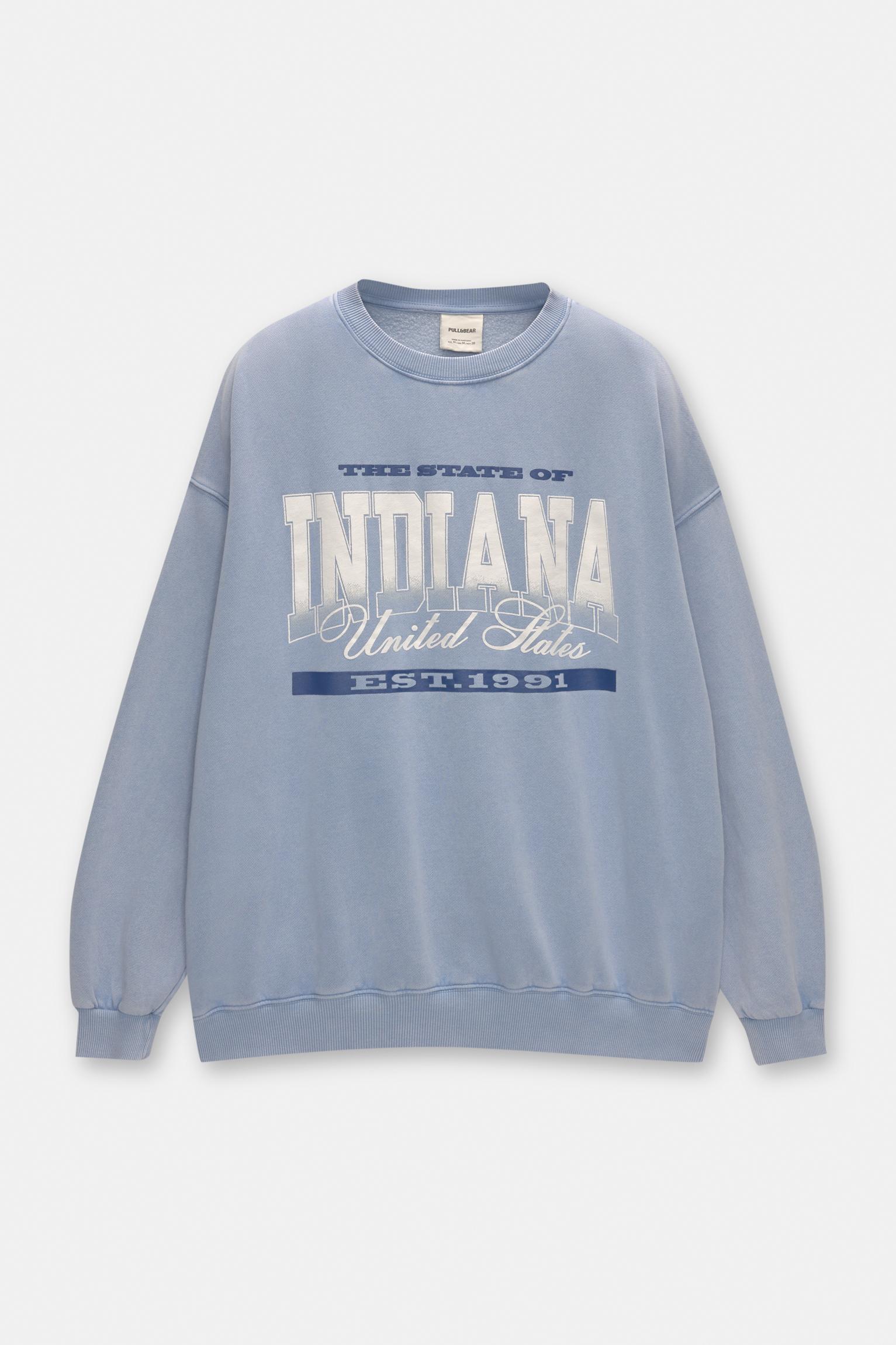 Indiana baskılı oversize sweatshirt_7