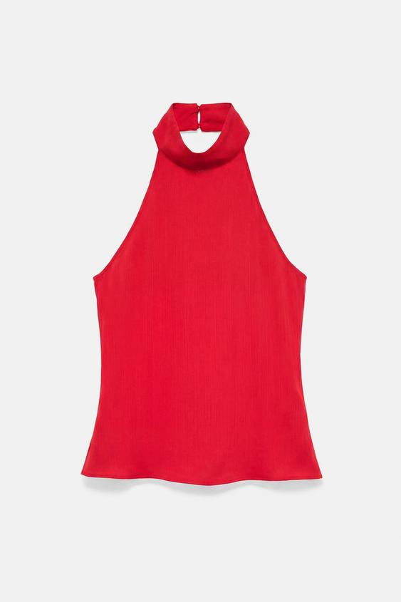Zwiewny top z dekoltem halter