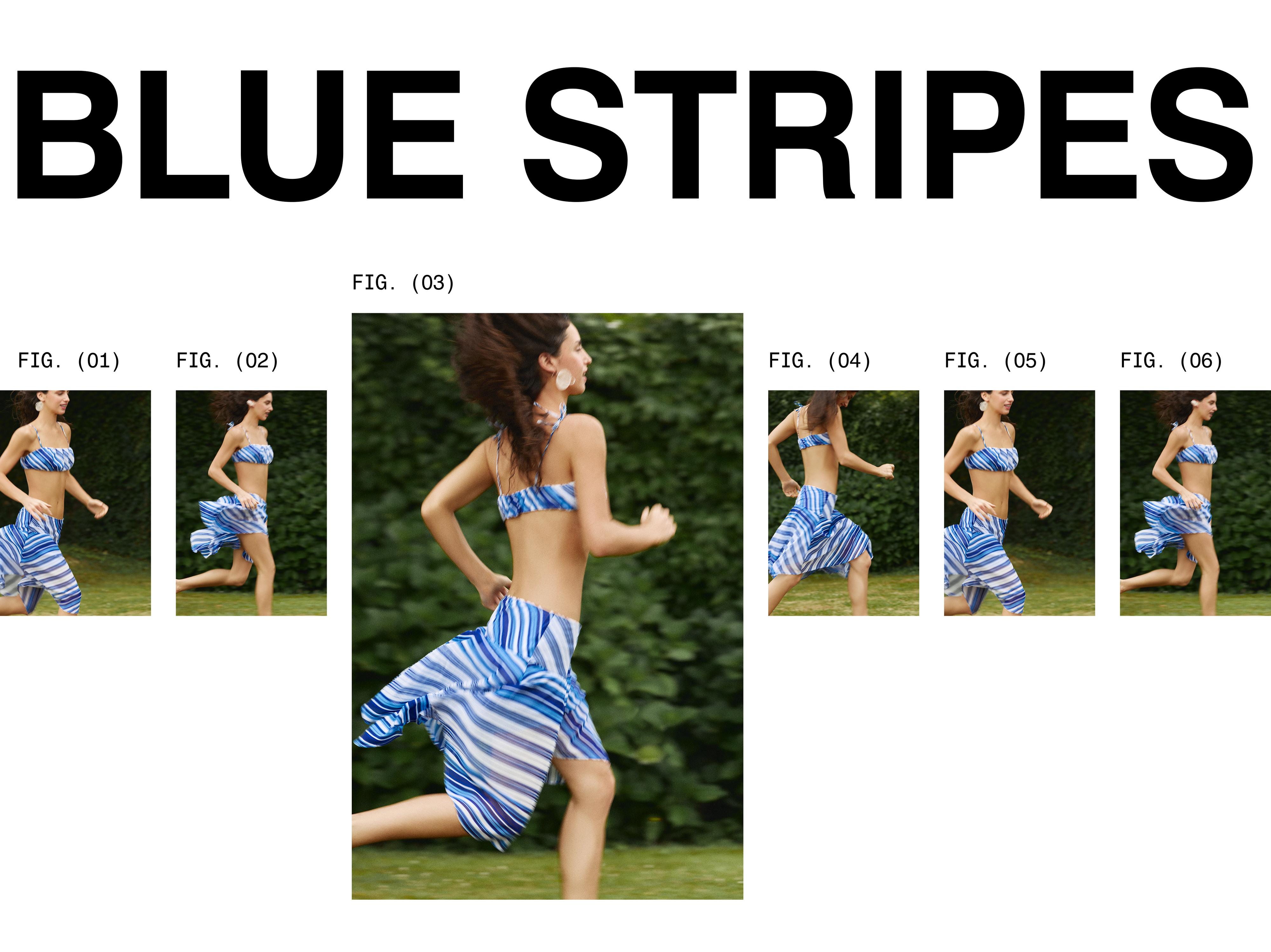 Striped strappy top — Deep blue