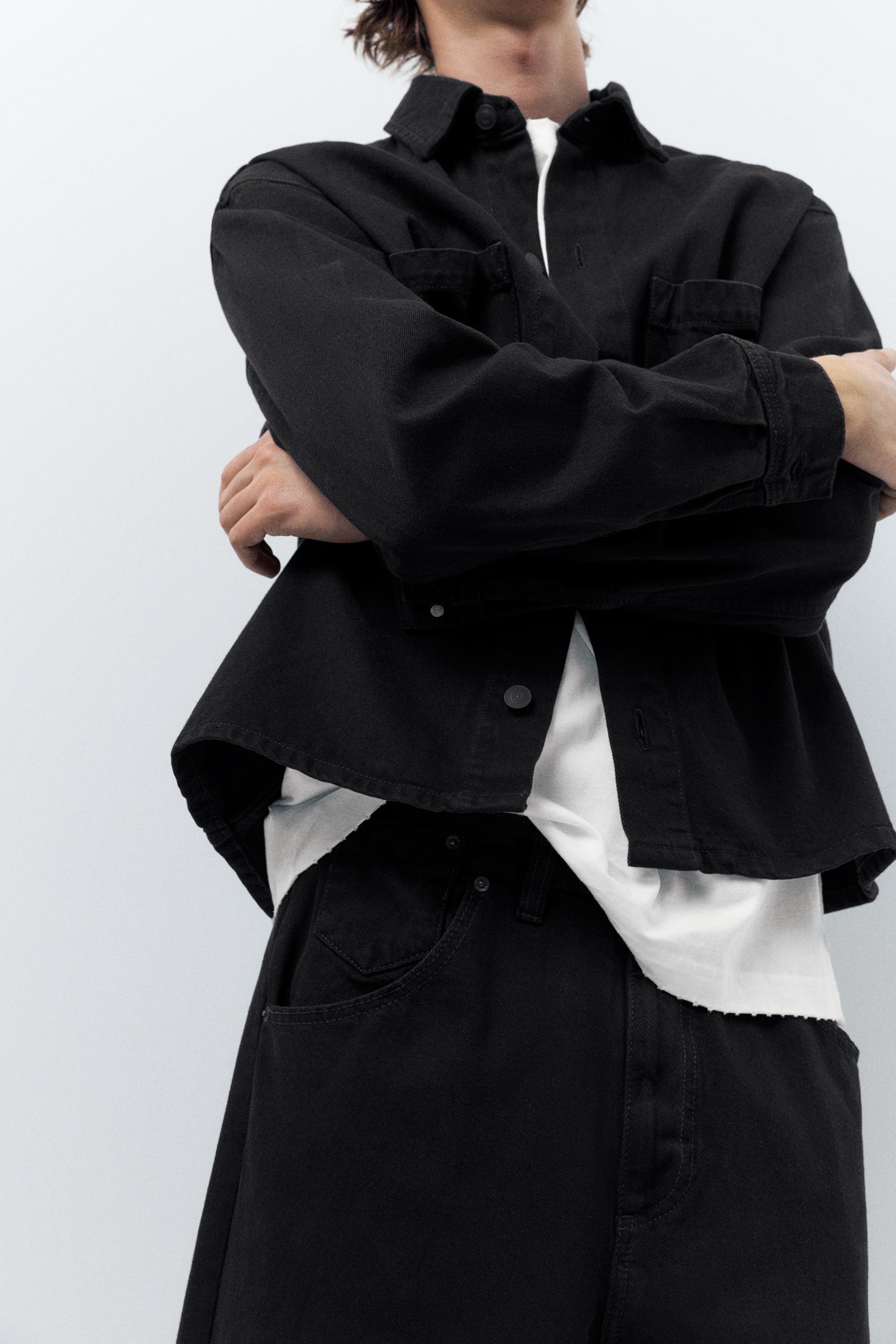 Uzun kollu denim ceket - Görsel 11