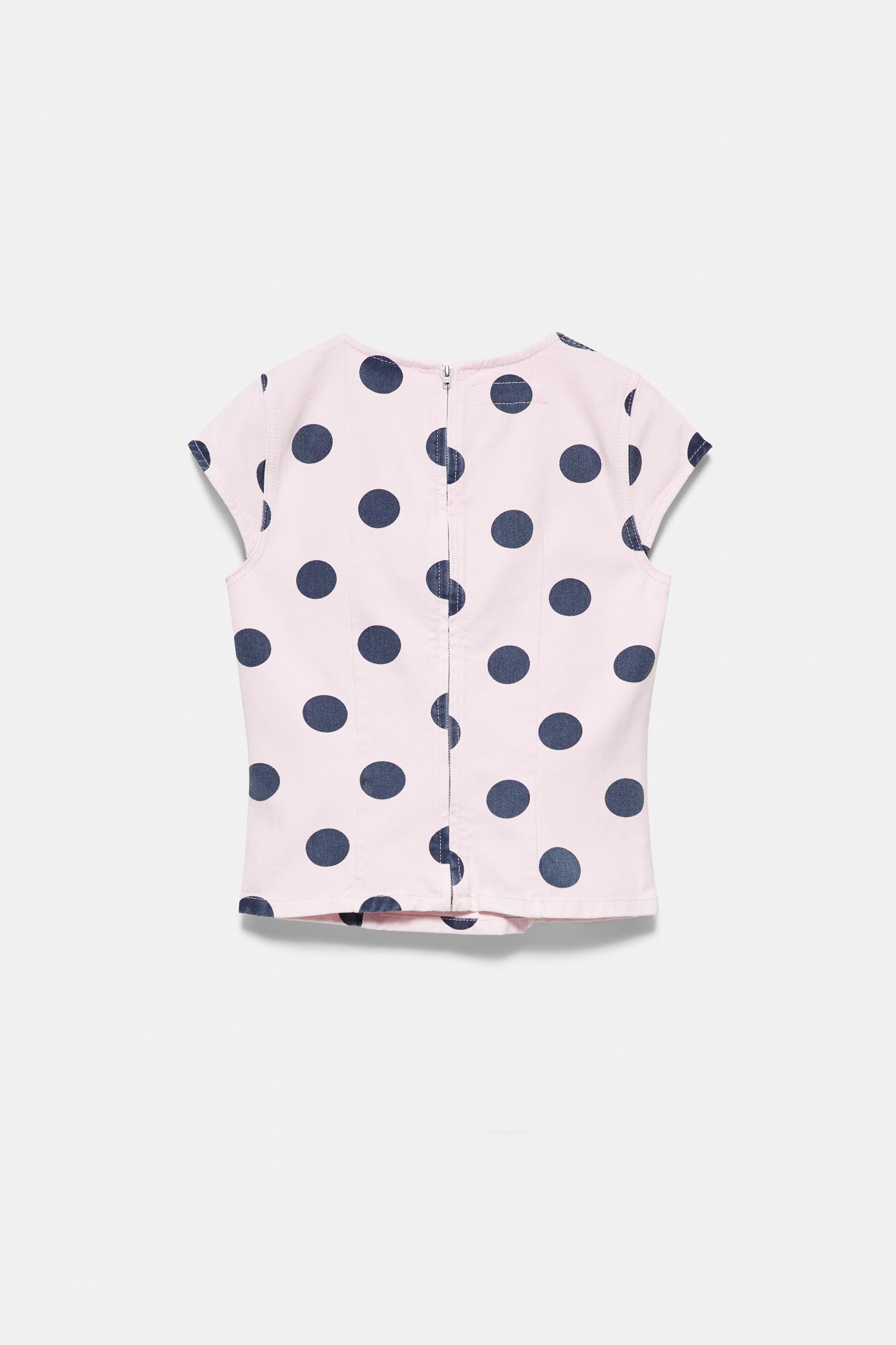 Polka dot cut-out top — Pink