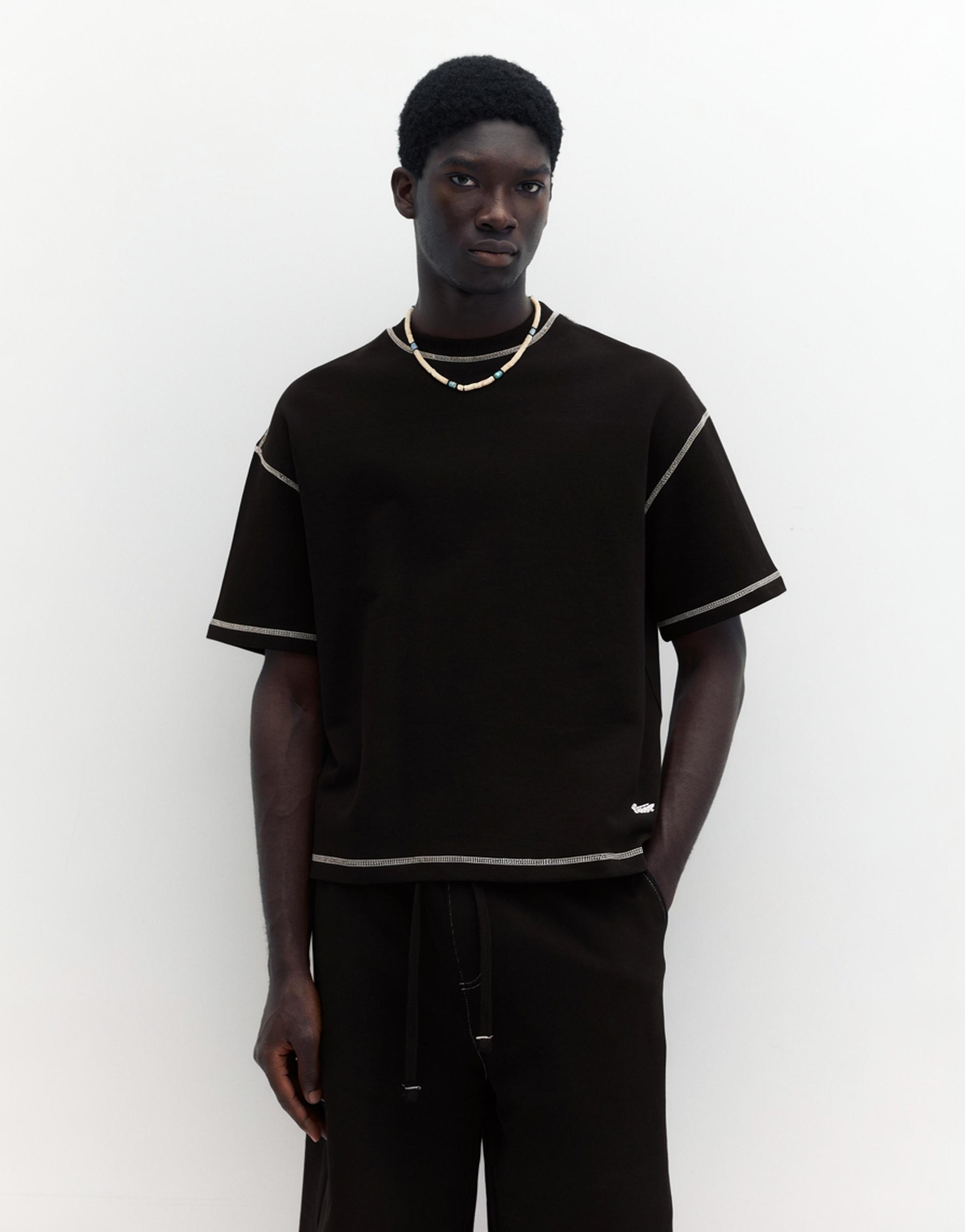 Short sleeve STWD seam sweatshirt — Black