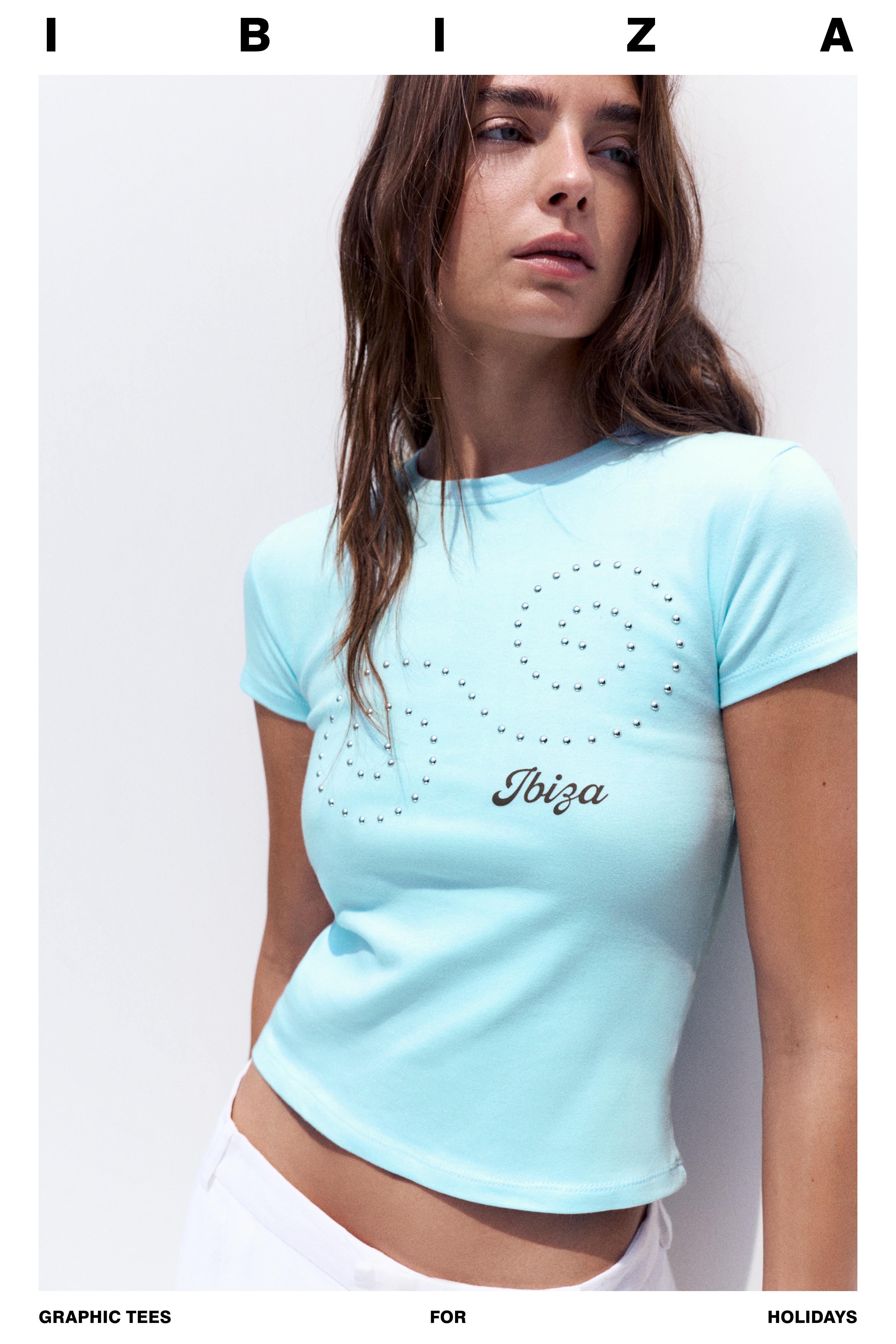 Ibiza stud slim fit T-shirt — Turquoise