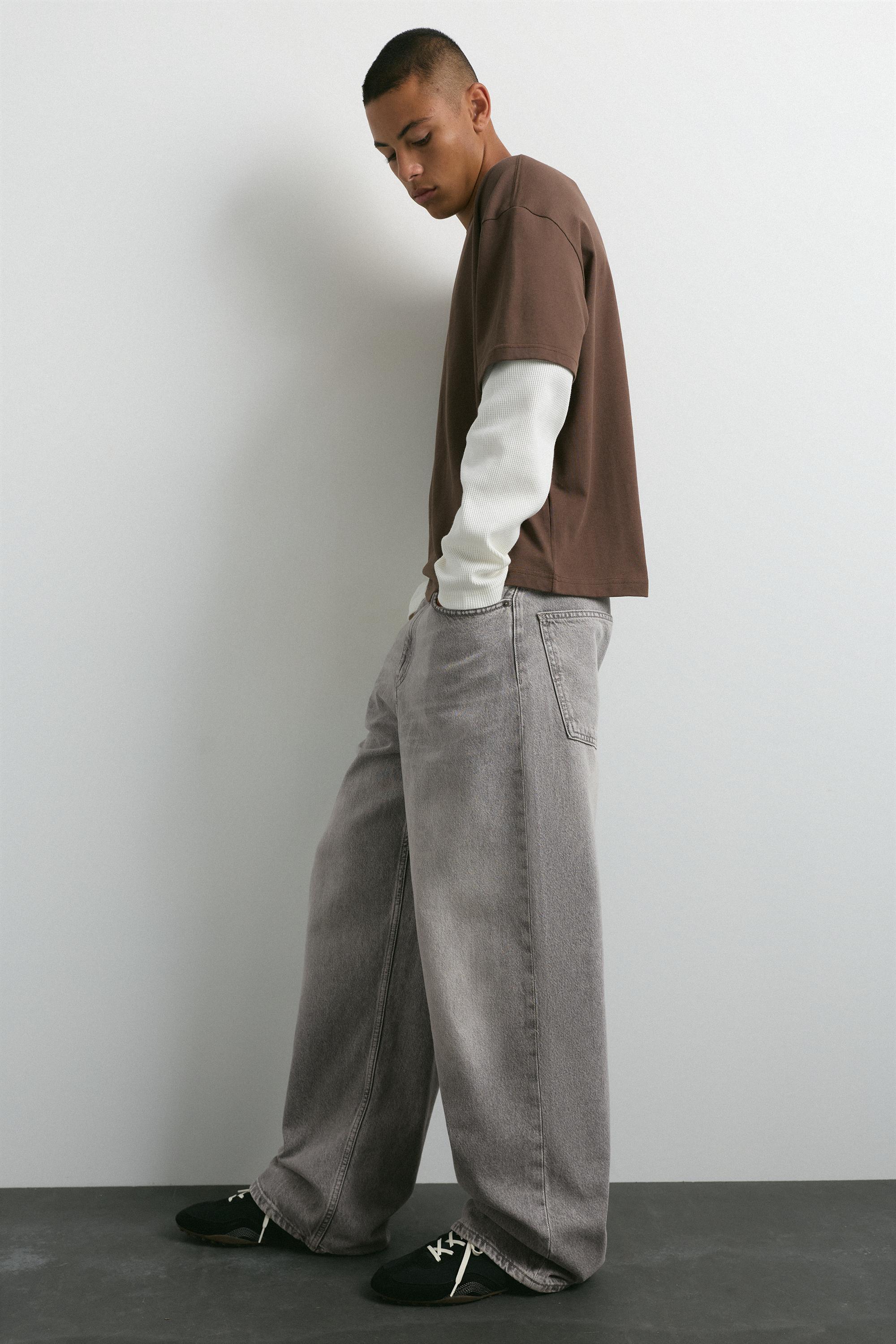 Relaxed baggy jeans — Pale grey