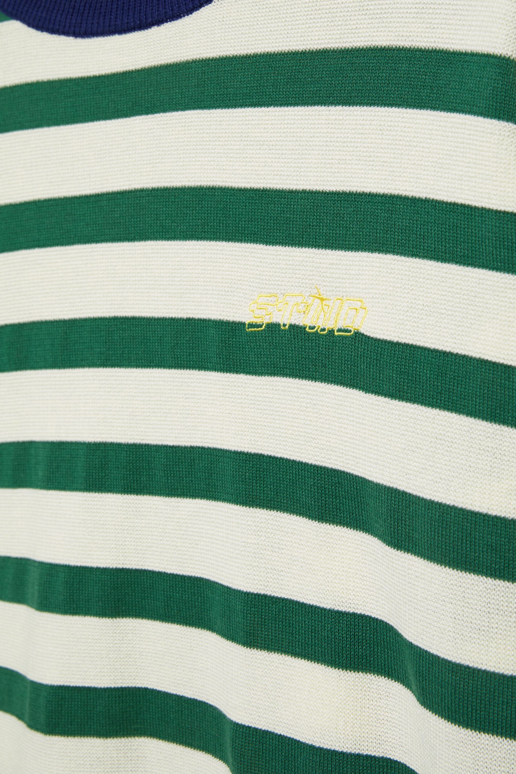 Çizgili örgü tişört - Görsel 9