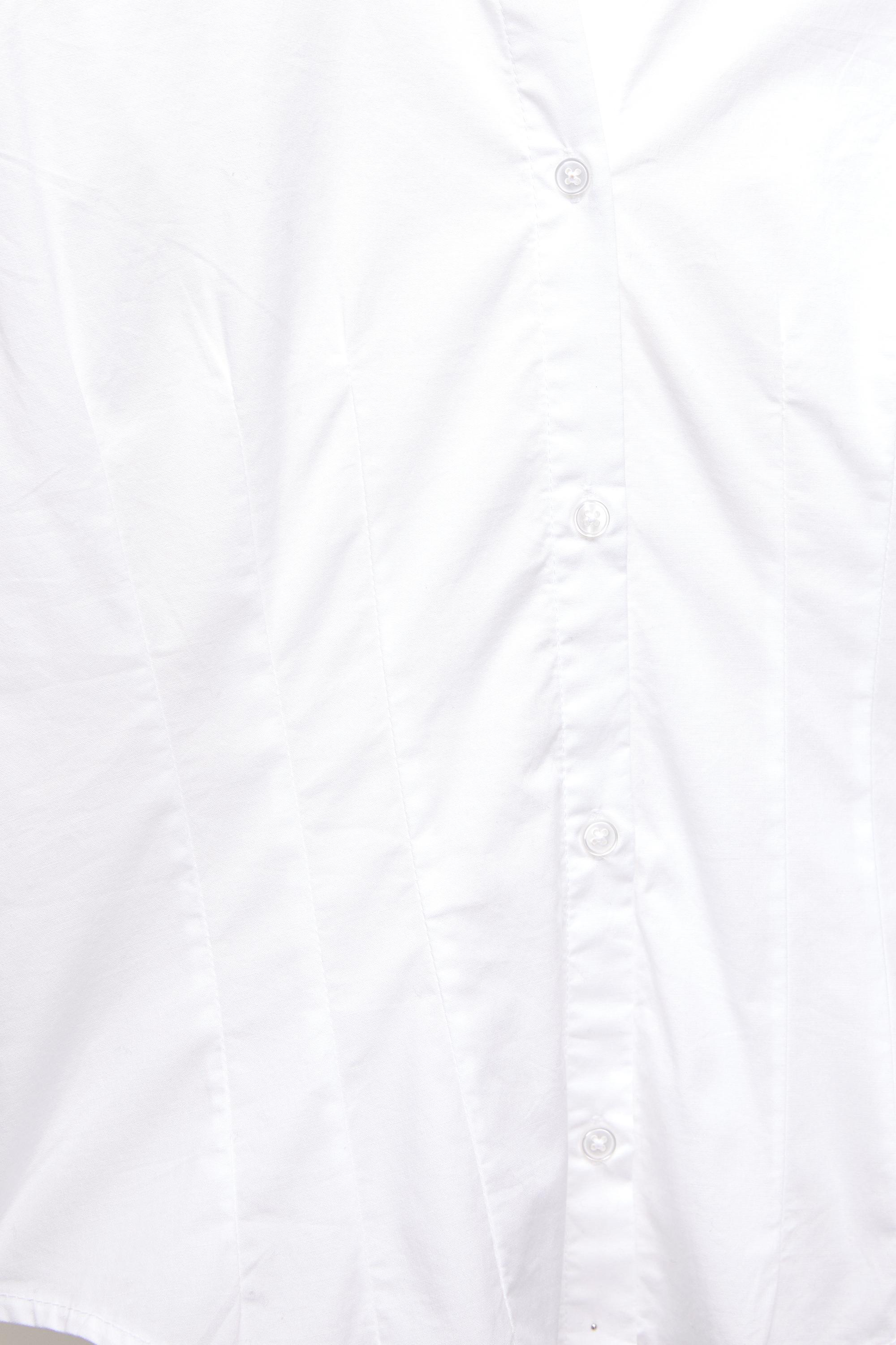 Poplin yırtmaçlı dar kesim gömlek