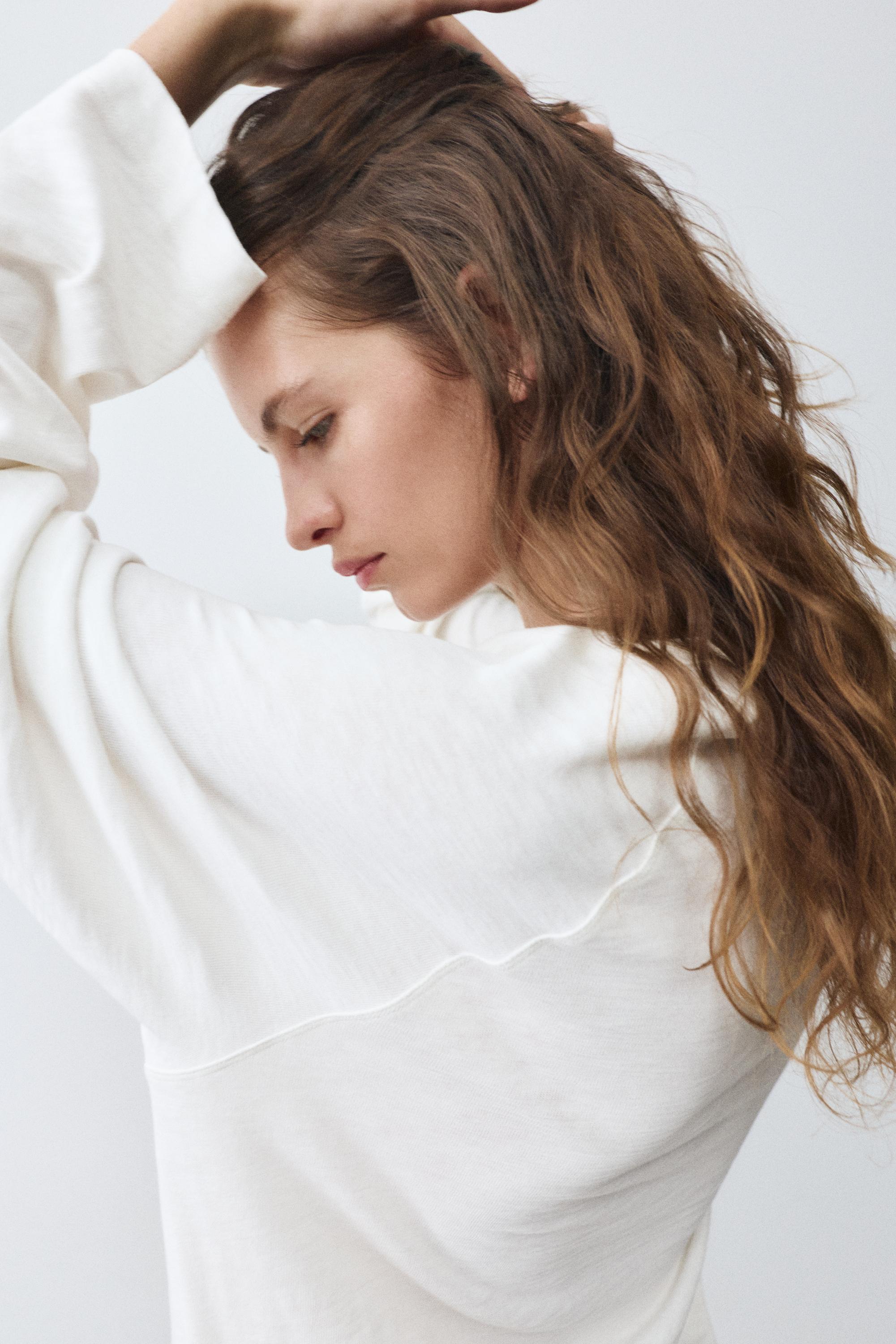 Long sleeve raglan T-shirt — Off white