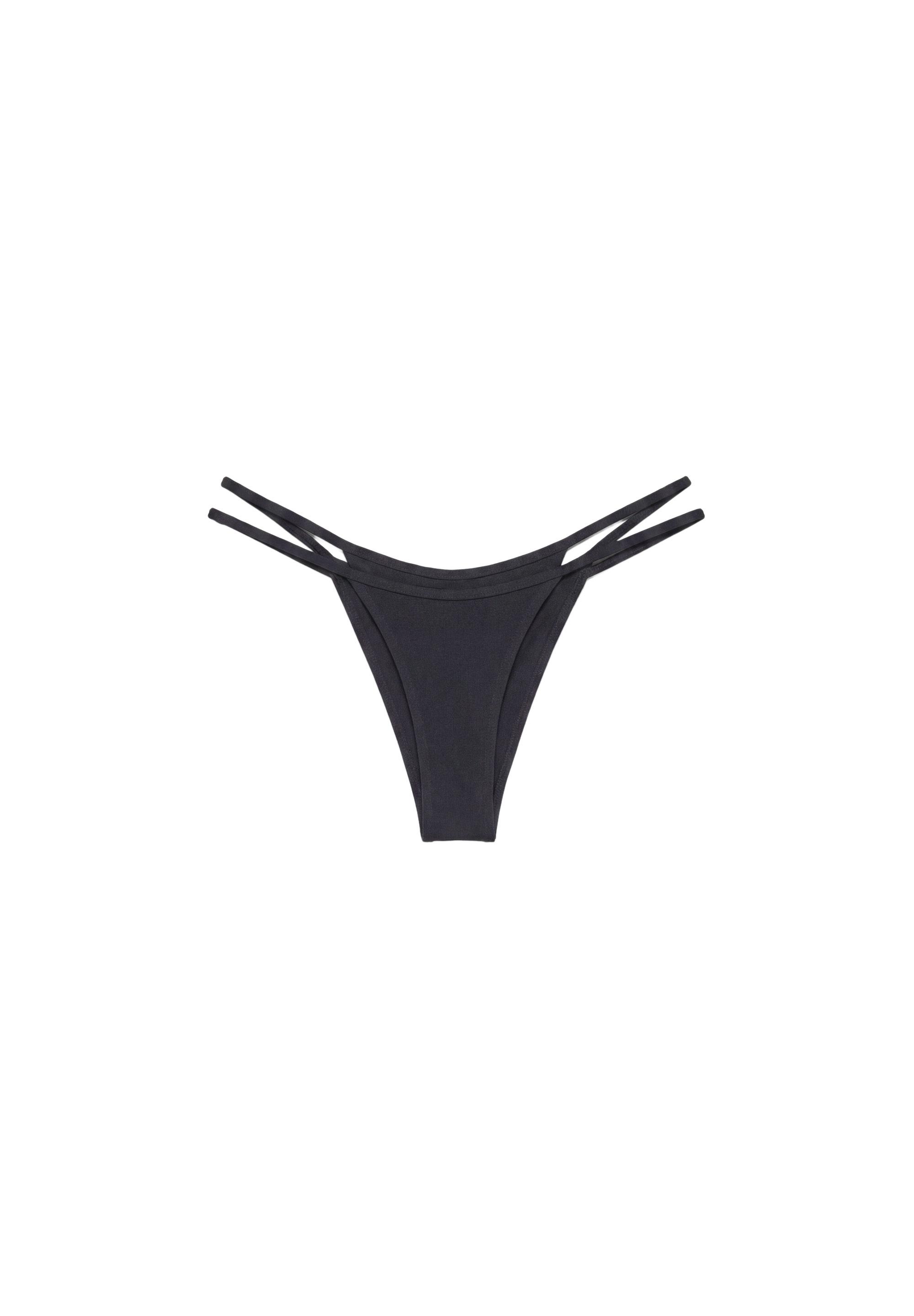 Double-effect bikini bottoms — Black