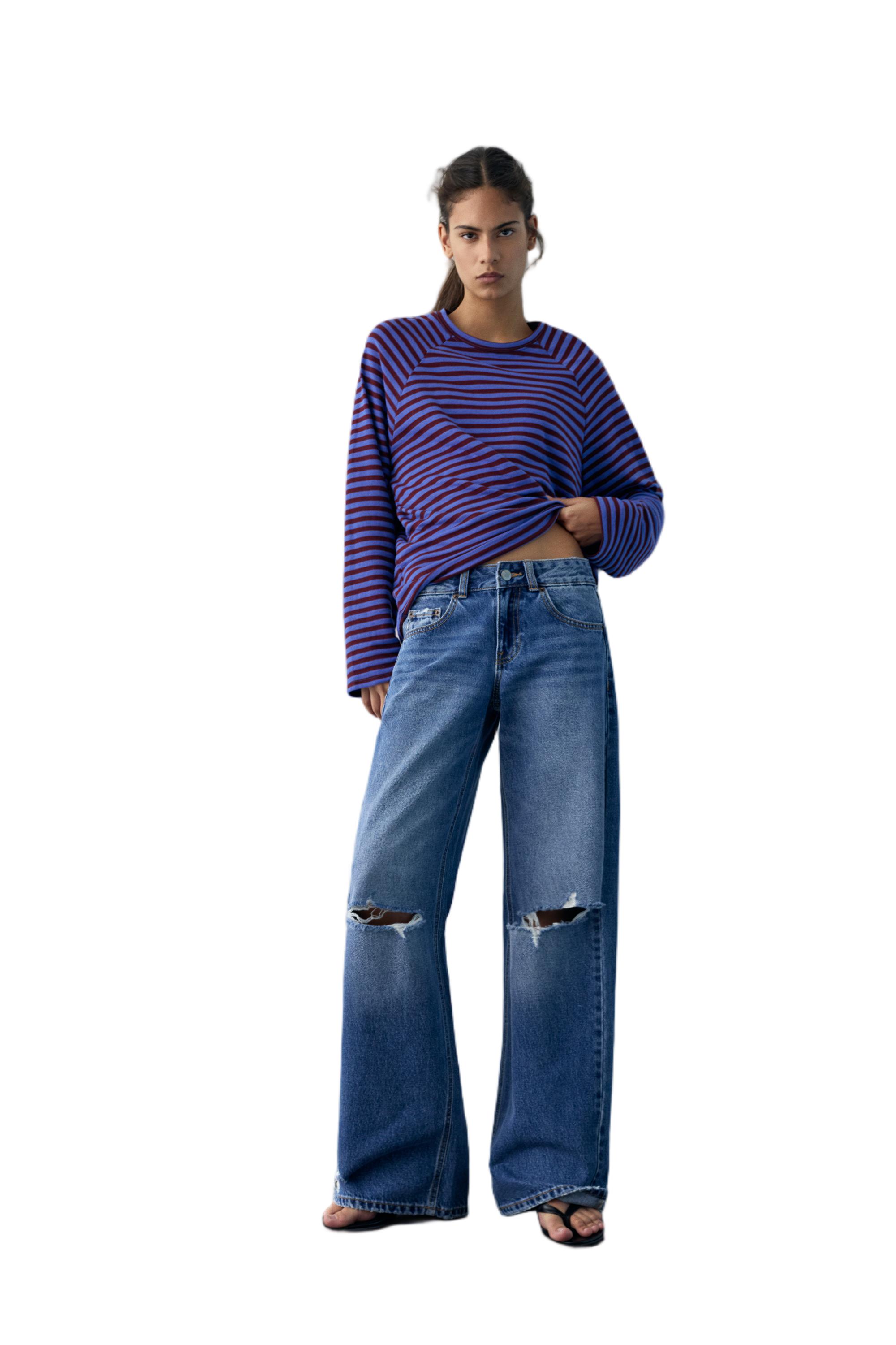 Uzun kollu çizgili tişört - Görsel 45