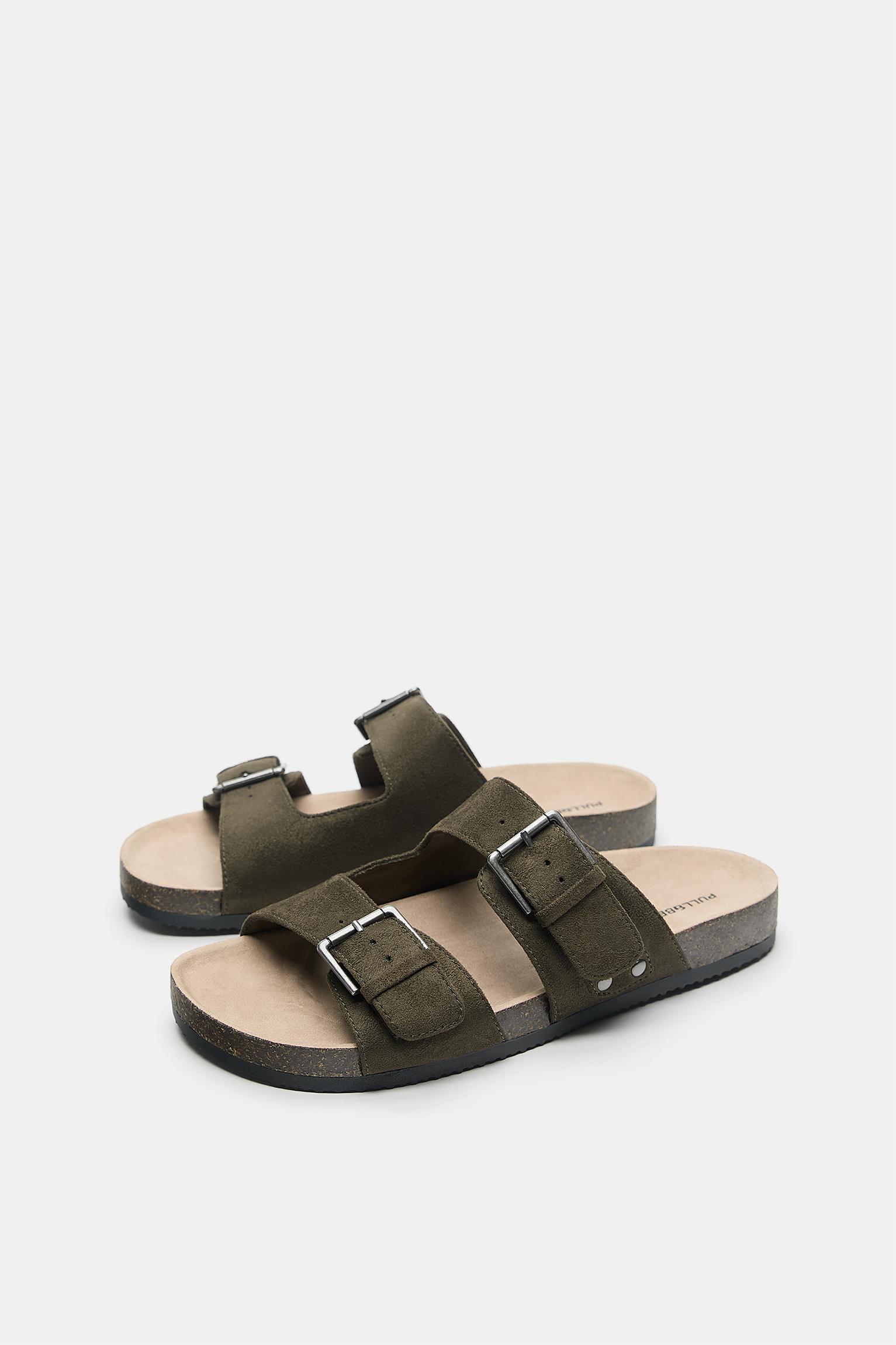 Buckled sandals — Khaki