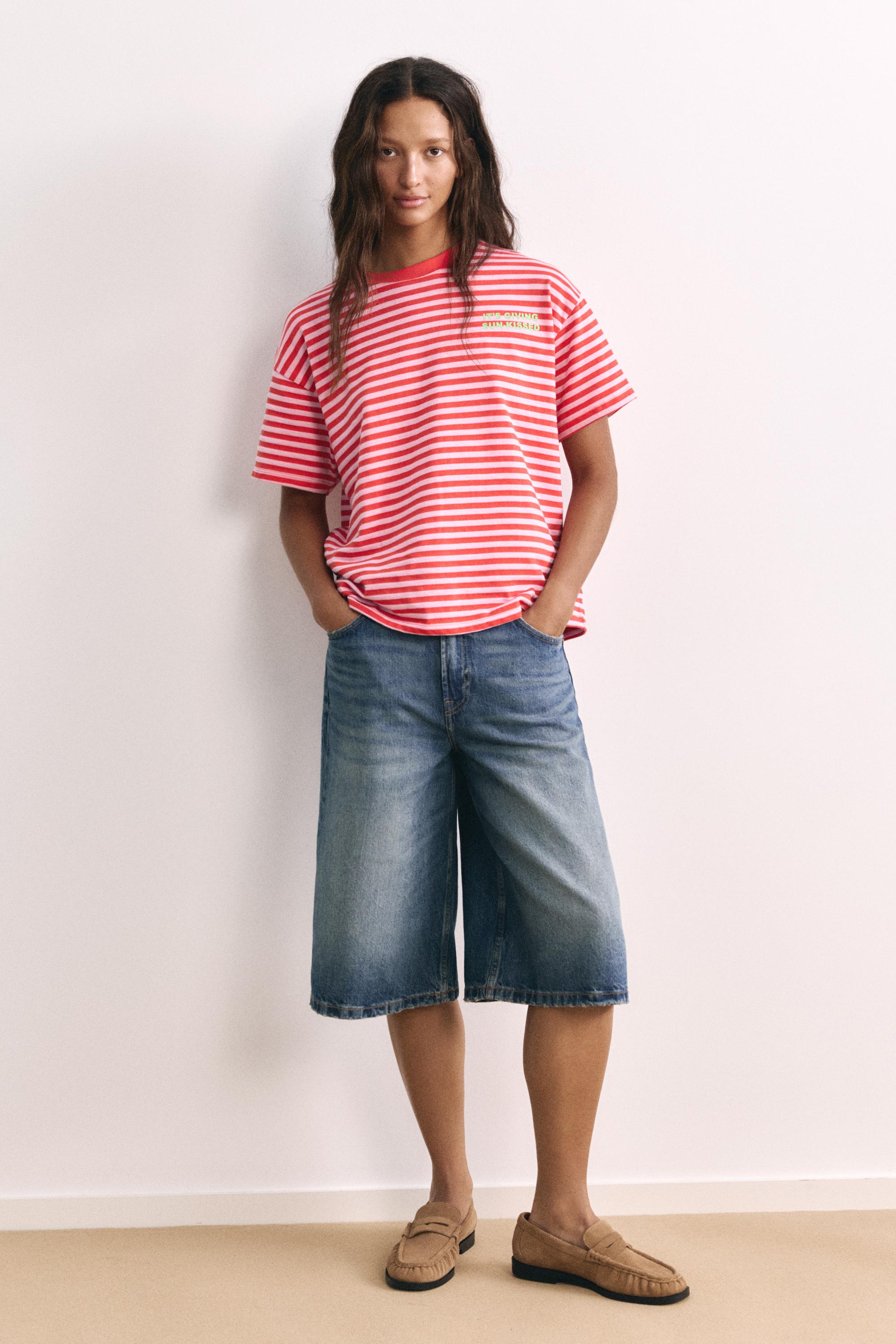 Striped T-shirt with text — 0-964