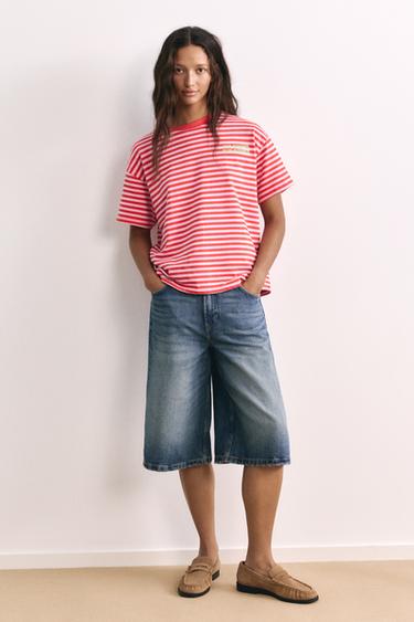 Striped T-shirt with text — 0-964 4