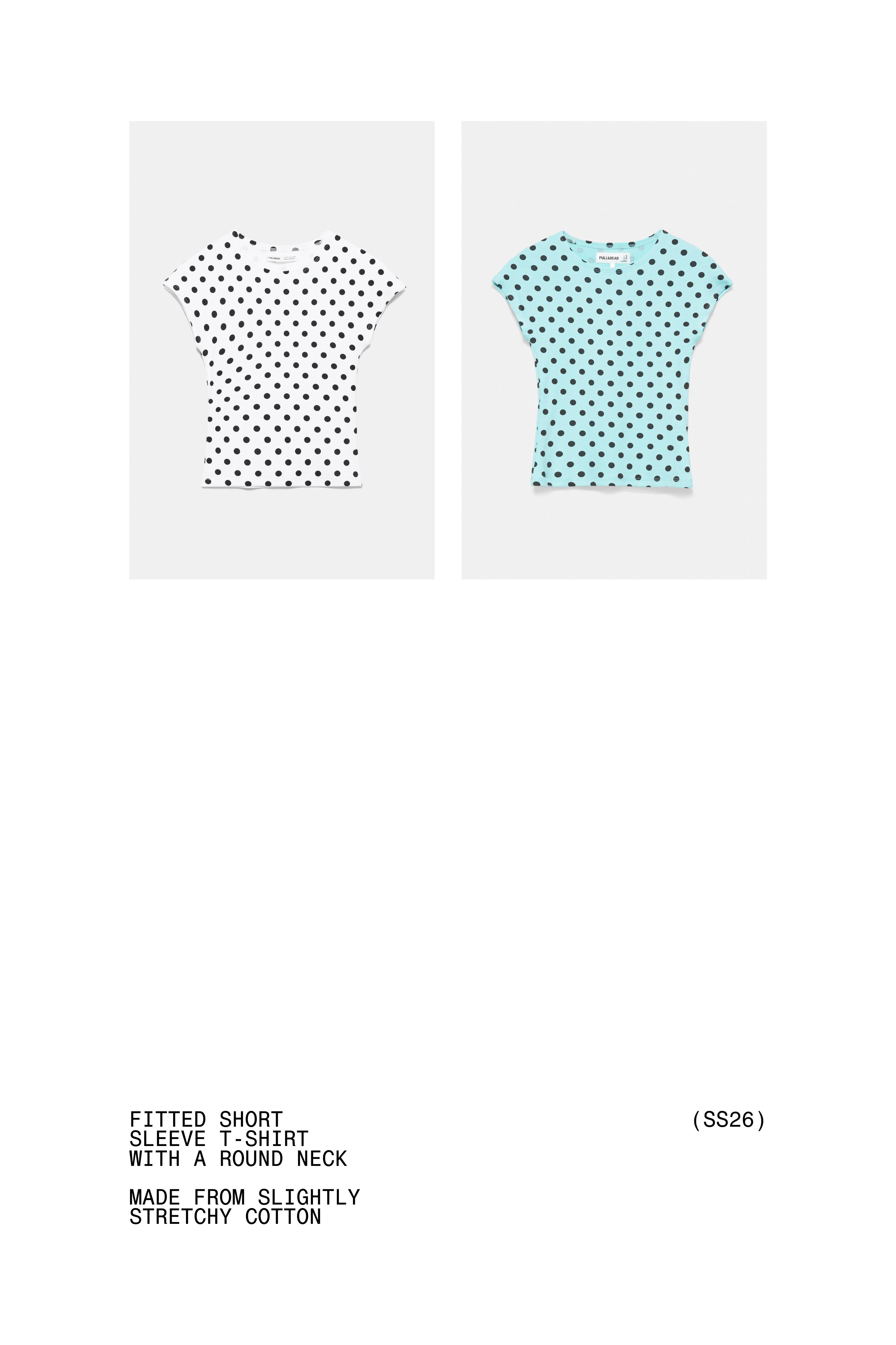 Fitted short sleeve T-shirt — Pale turquoise