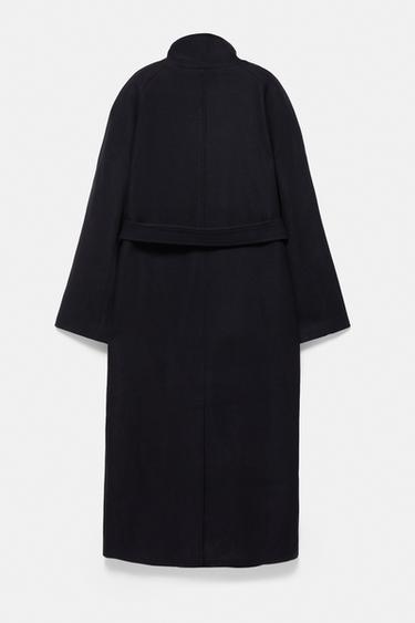 High neck belted coat — Navy 8