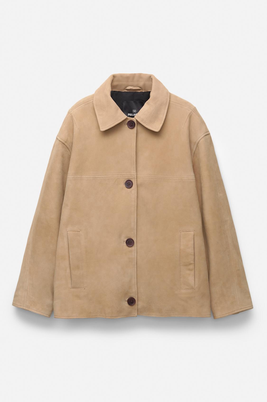 100% suede leather jacket PULL&BEAR - Main Image