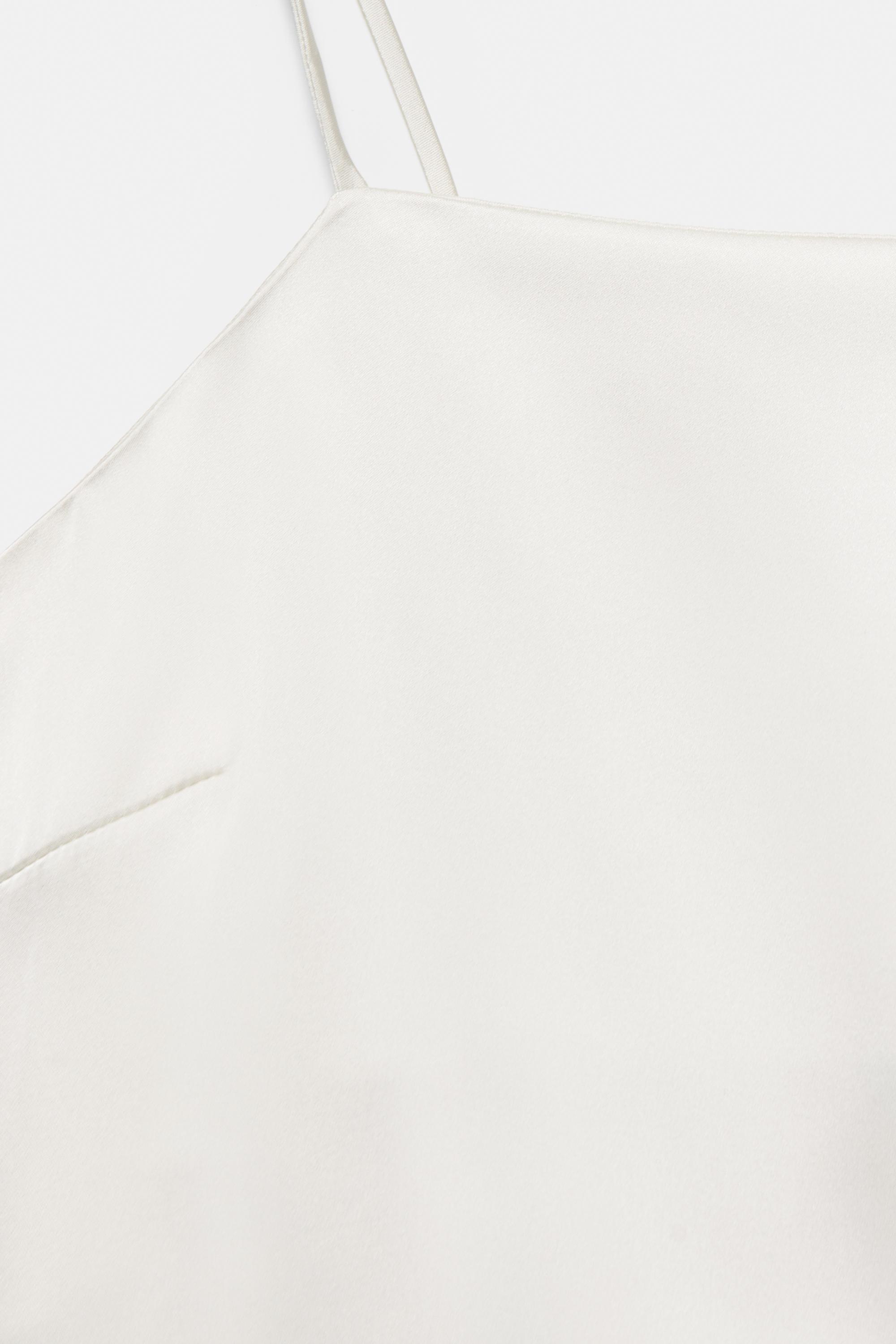 Satin cami top — Ecru