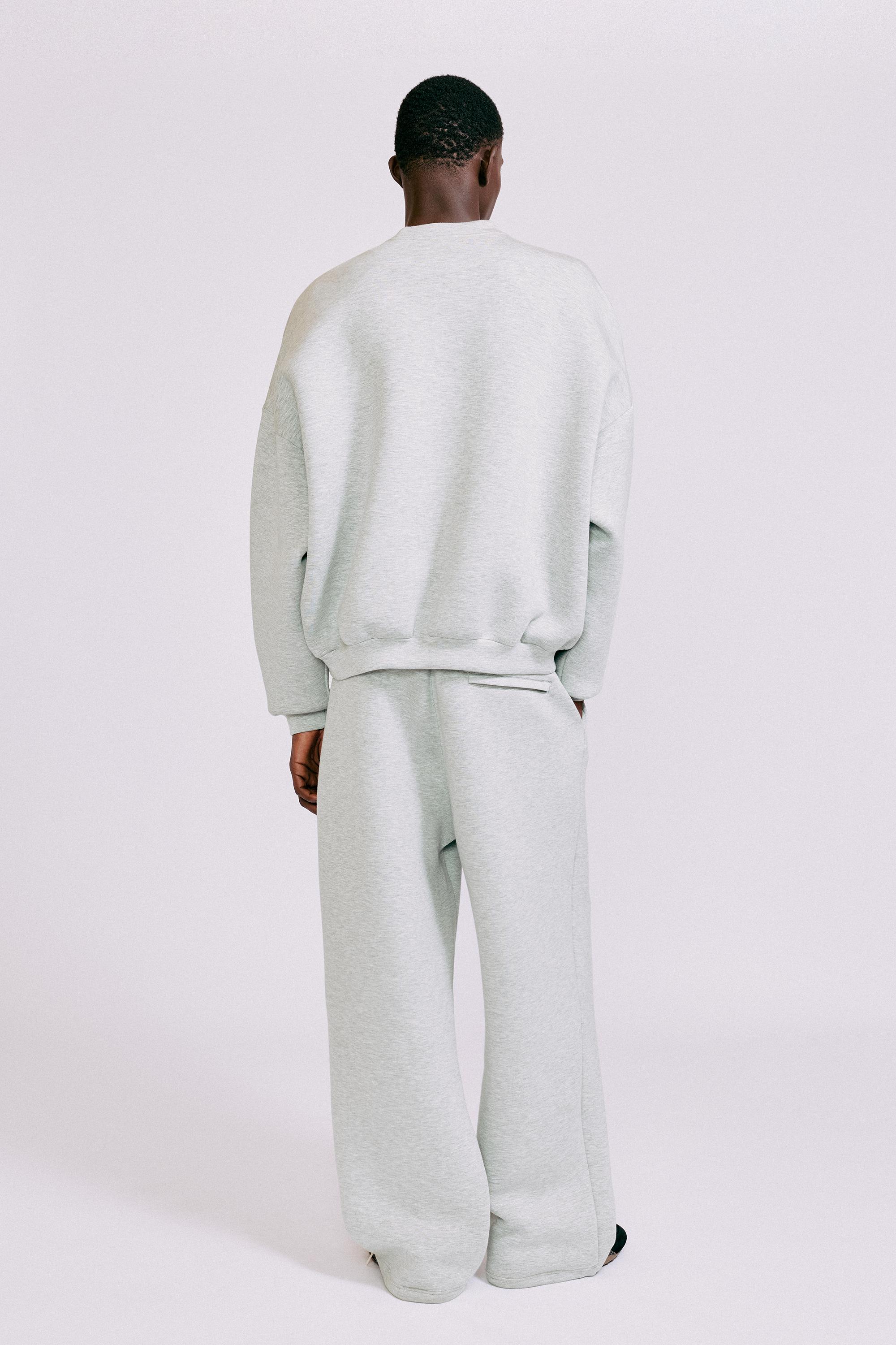 Interlock round neck sweatshirt — Grey marl
