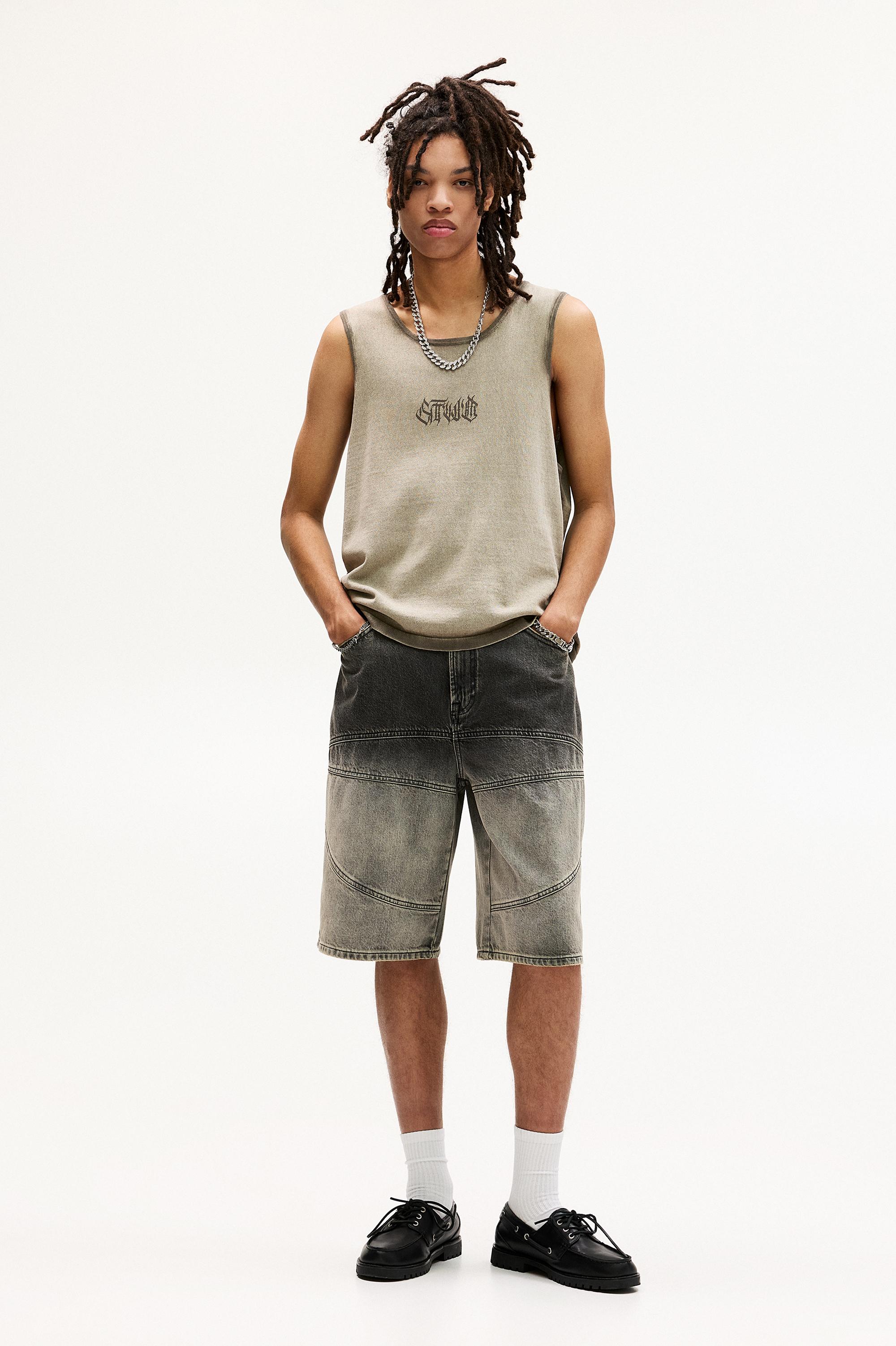 Skater-Jeansbermudas Mit Farbverlauf