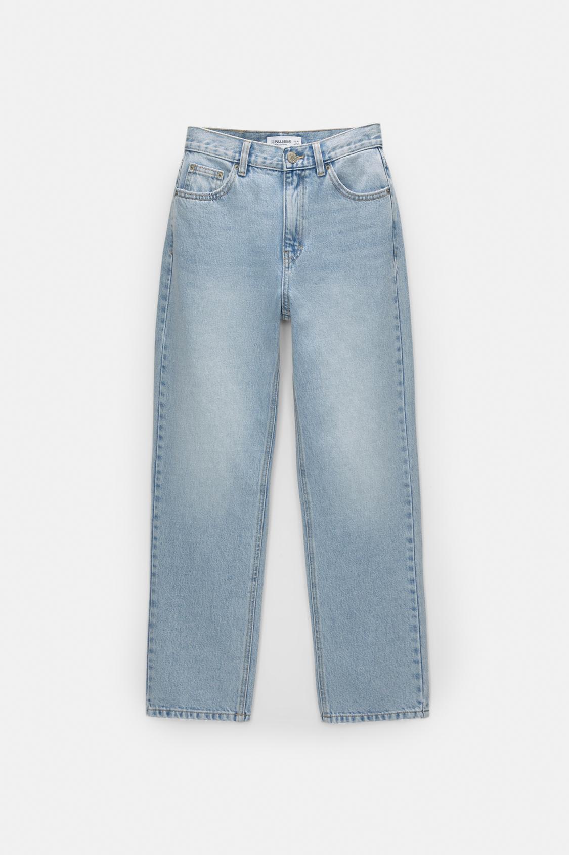 Denim Jeans Pantalon Mom Pull And Bear Elasticated Waist Mom Fit
