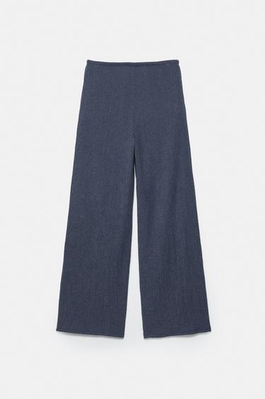 Wide-leg crepe trousers — Navy 7