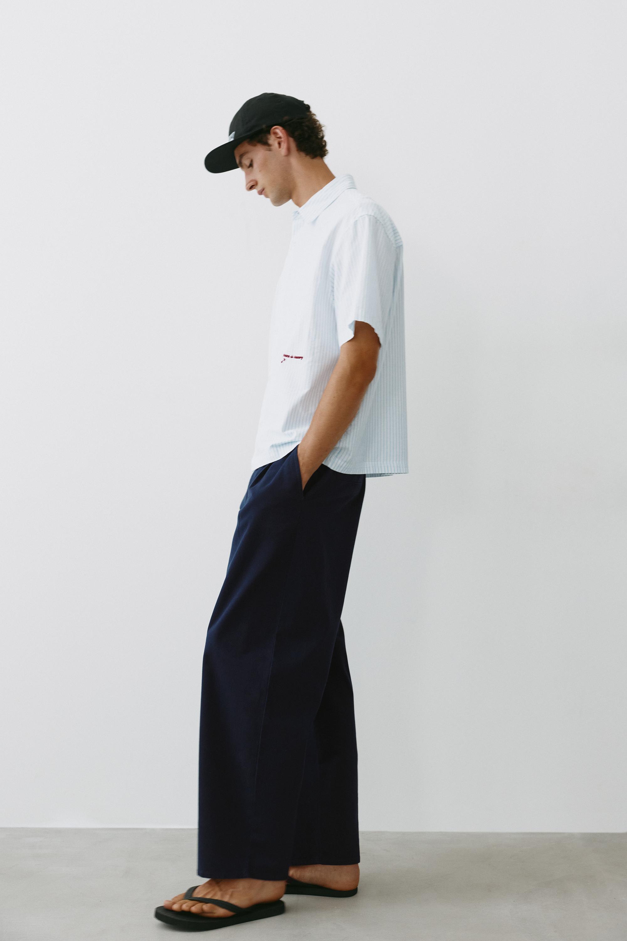 Baggy darted chinos — Navy