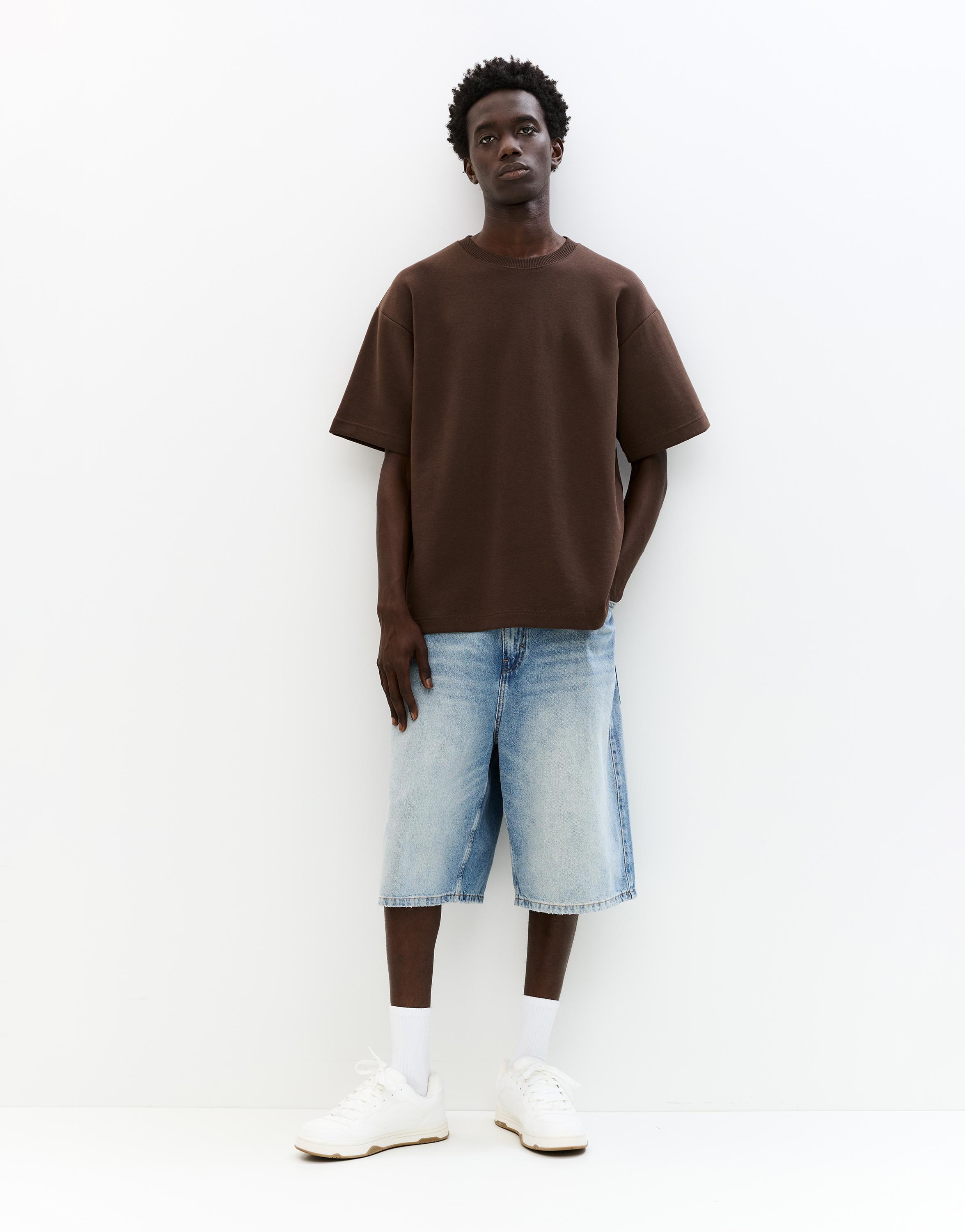 Basic short sleeve sweatshirt — Pale brown