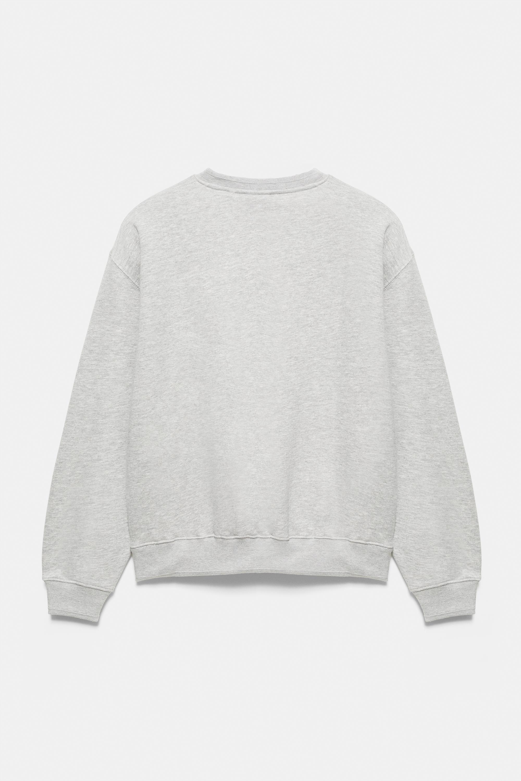 Relaxed fit round neck sweatshirt — Grey marl