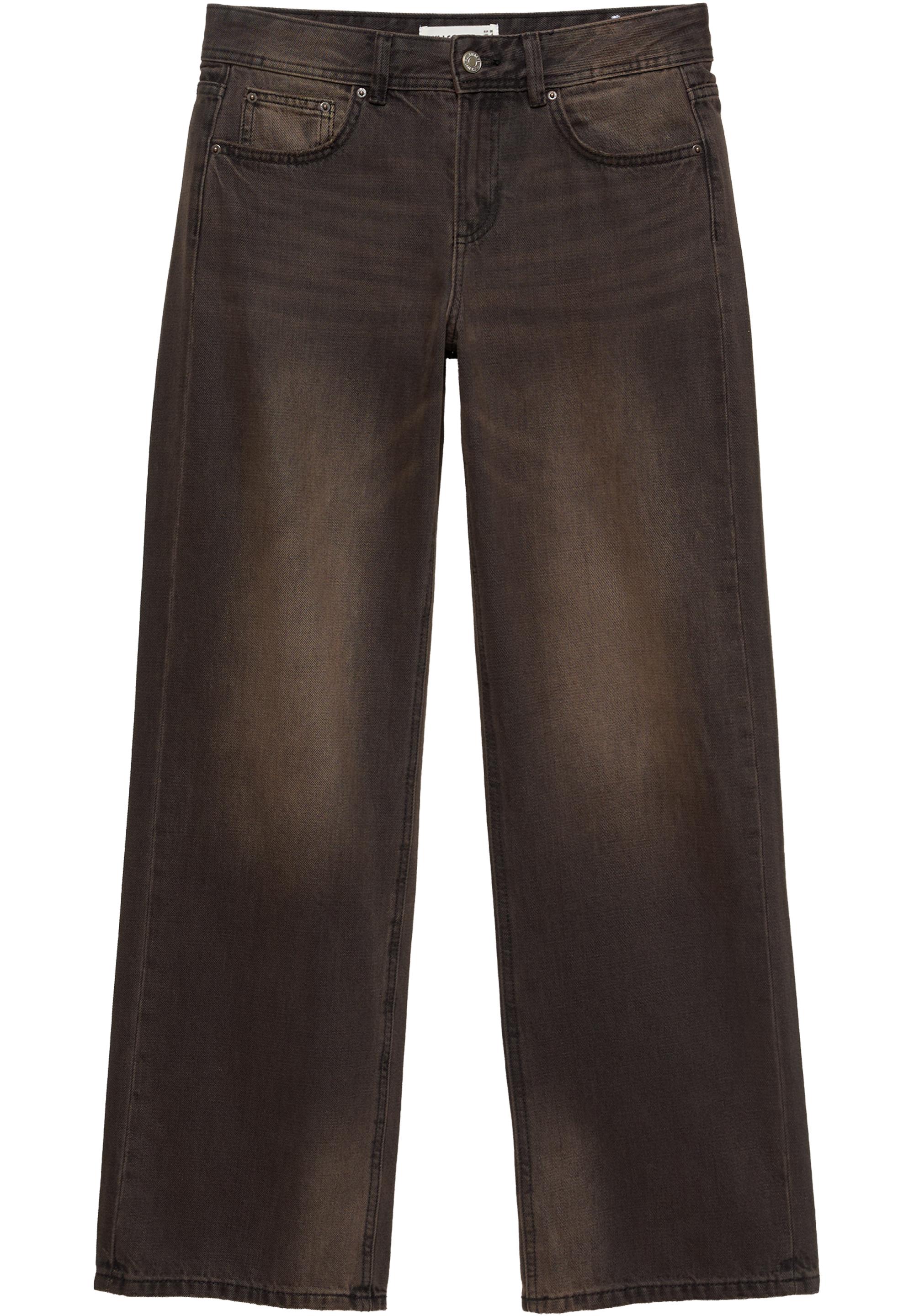 Low-rise straight-leg jeans — Dark brown