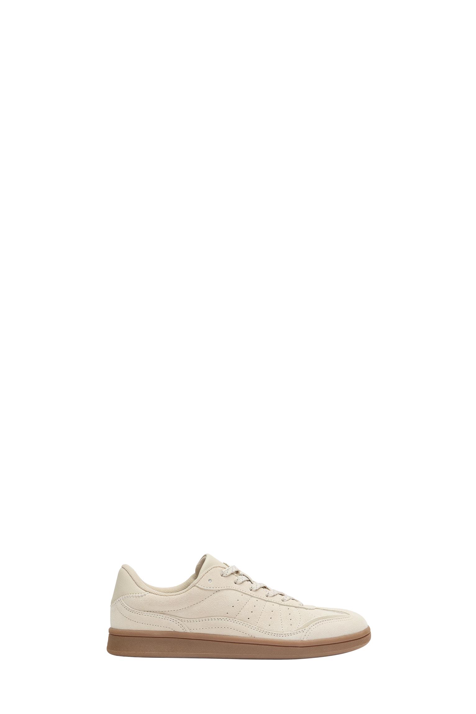 Split leather sneakers — Ecru