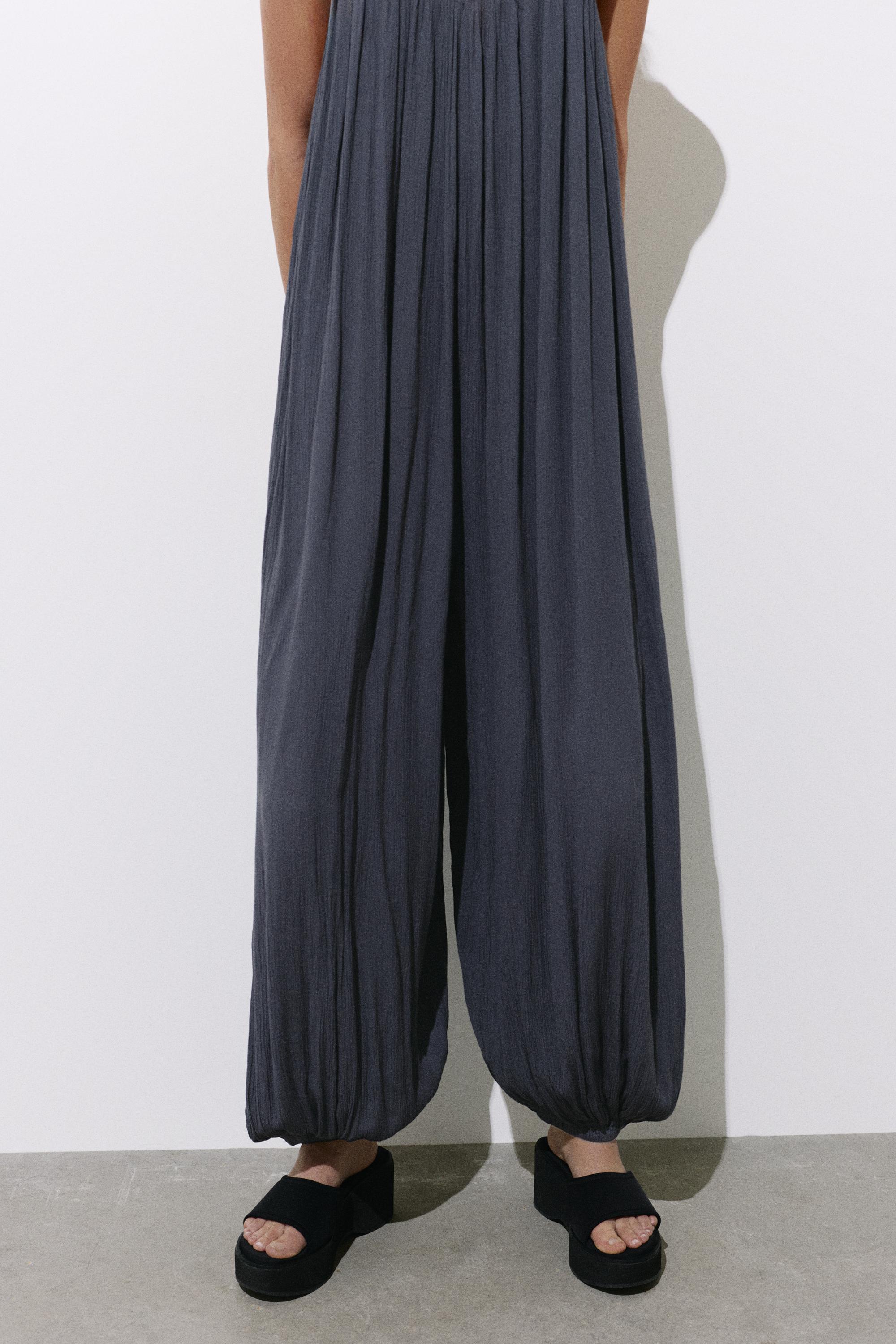Flowing strappy sarouel jumpsuit — Bluish