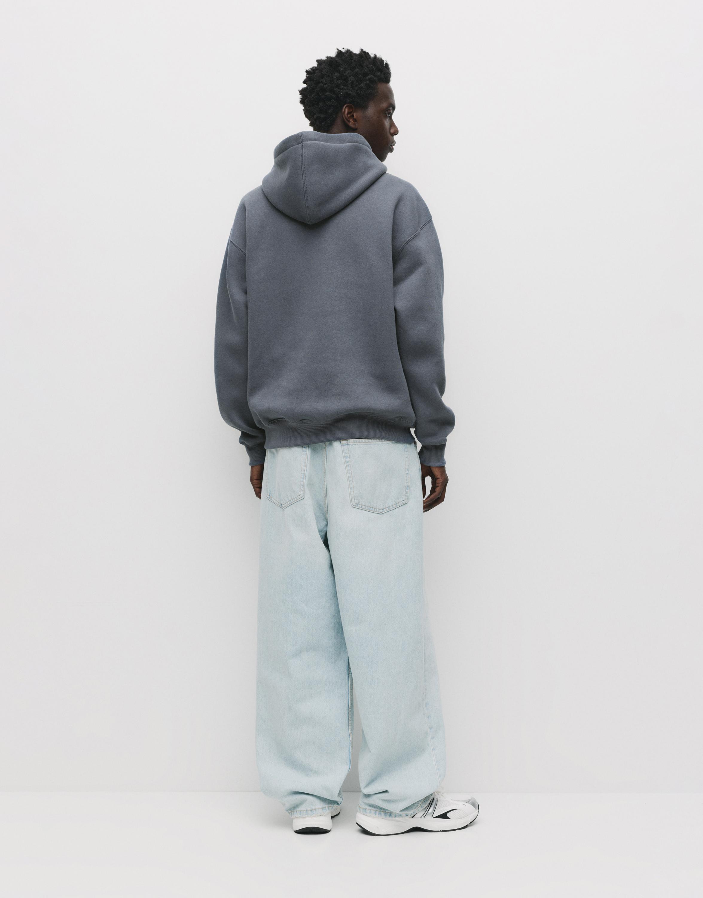 Basic kapüşonlu sweatshirt - Görsel 6