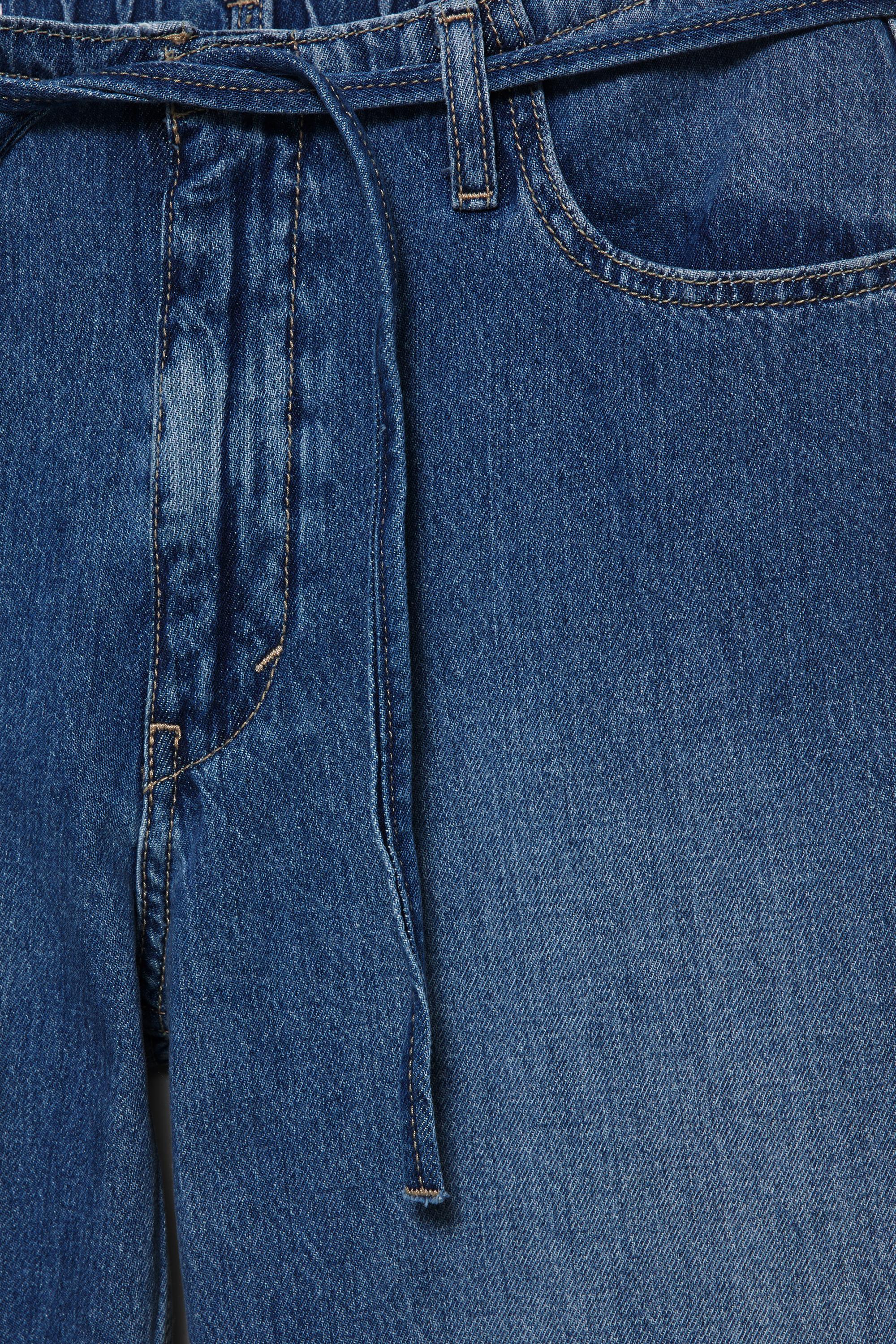 Baggy jeans with drawstring — Medium blue