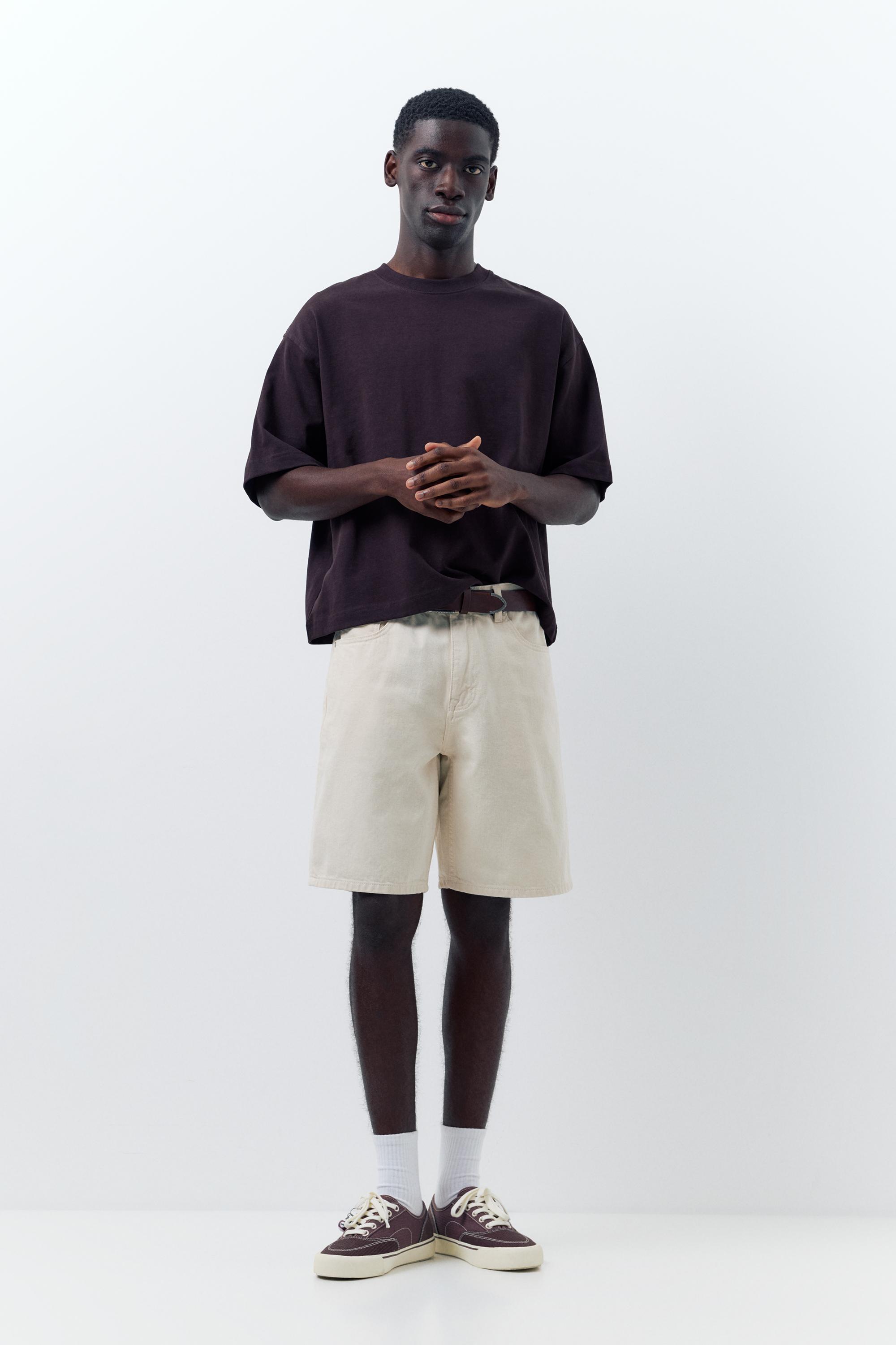 Standard denim Bermuda shorts — Ecru