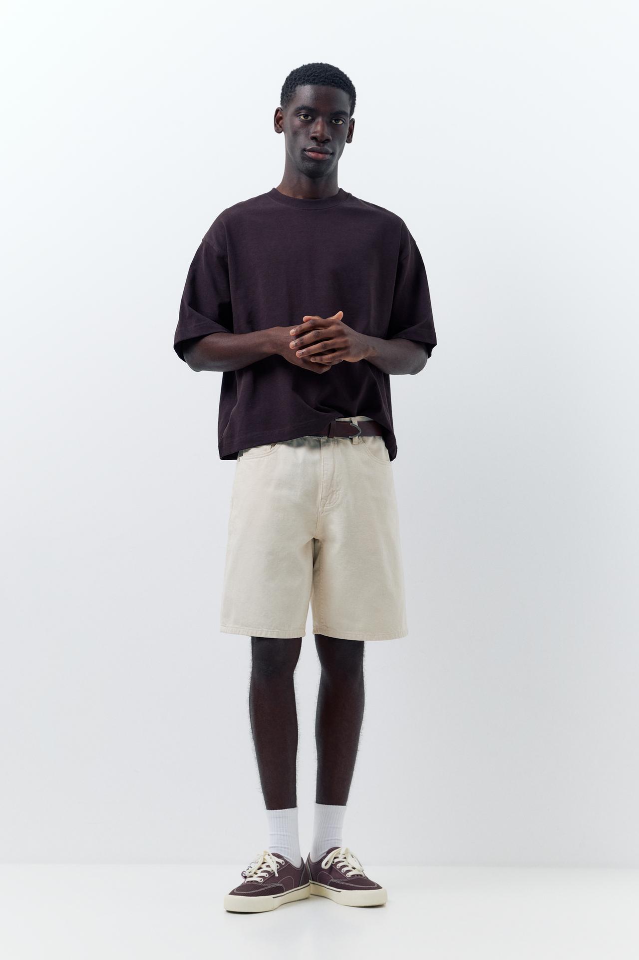 Standard denim Bermuda shorts — Ecru