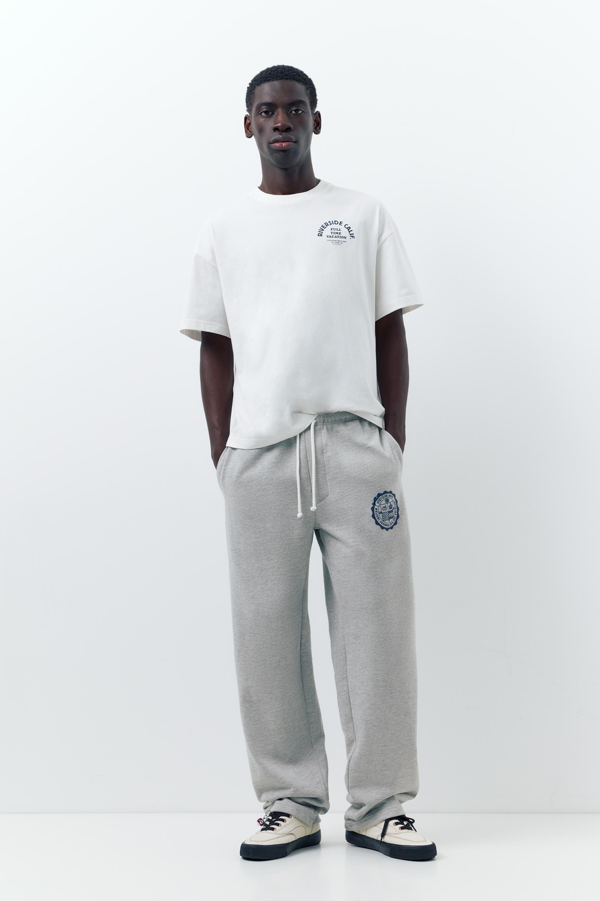 Varsity jogger trousers — Grey marl