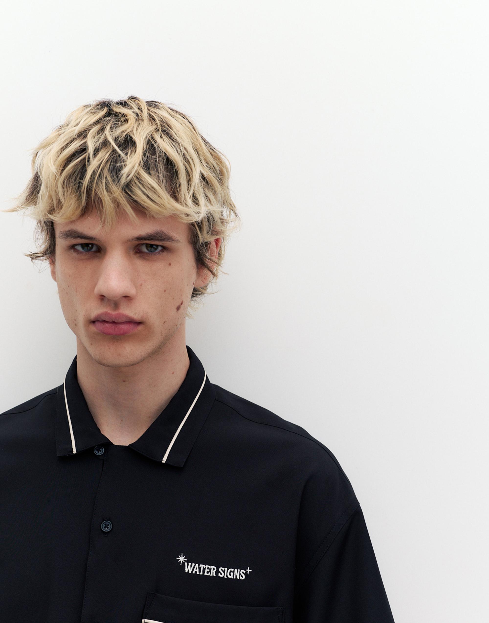 Kısa kollu nakışlı gömlek - Görsel 8