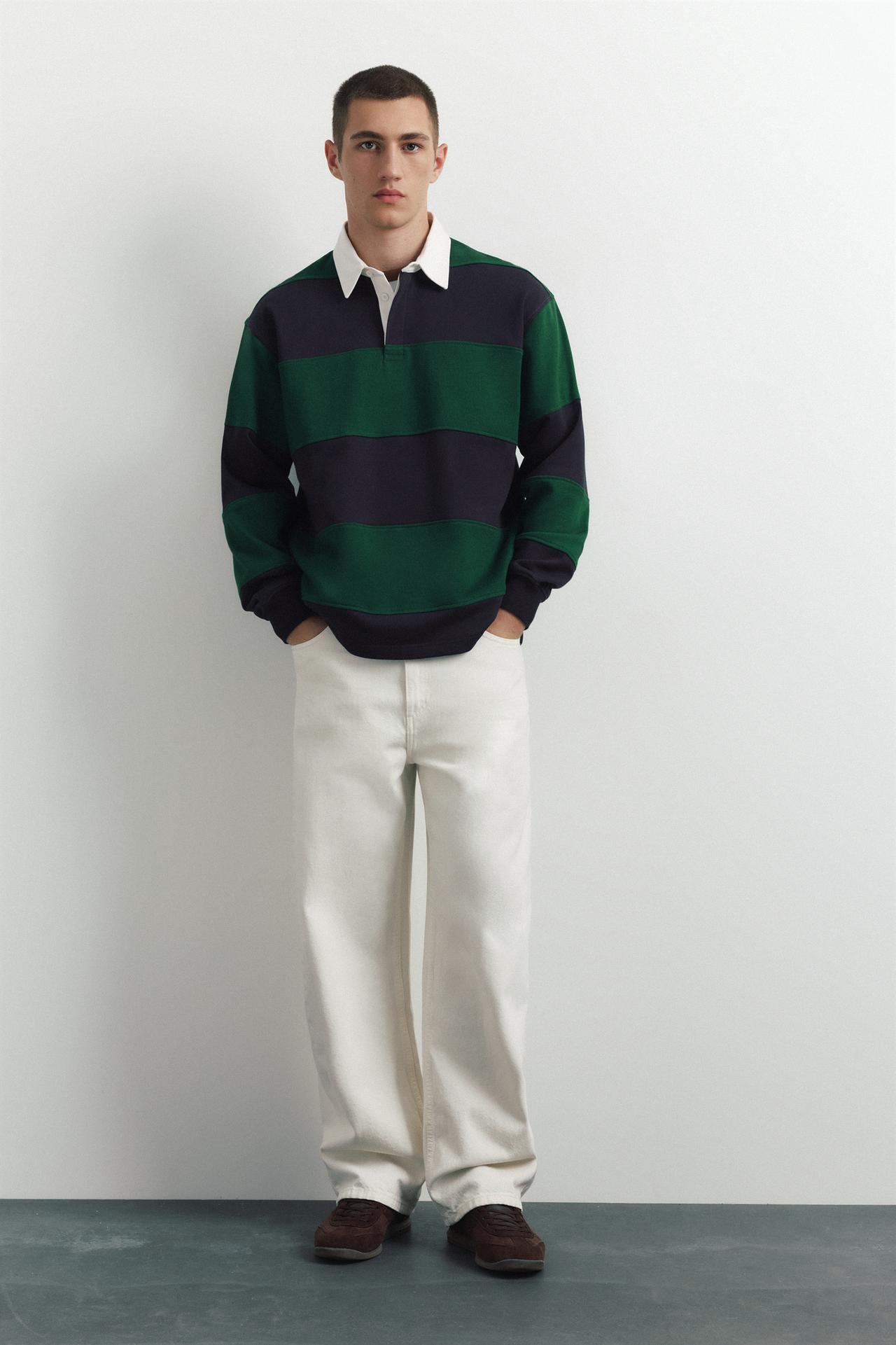 Long sleeve striped polo shirt — Bottle