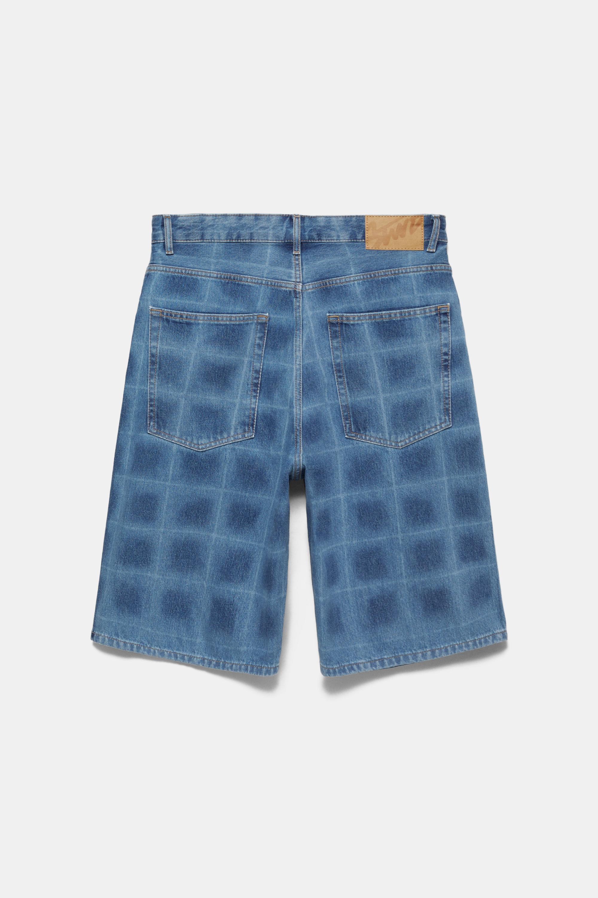 Lazer baskılı skater denim bermuda - Görsel 3