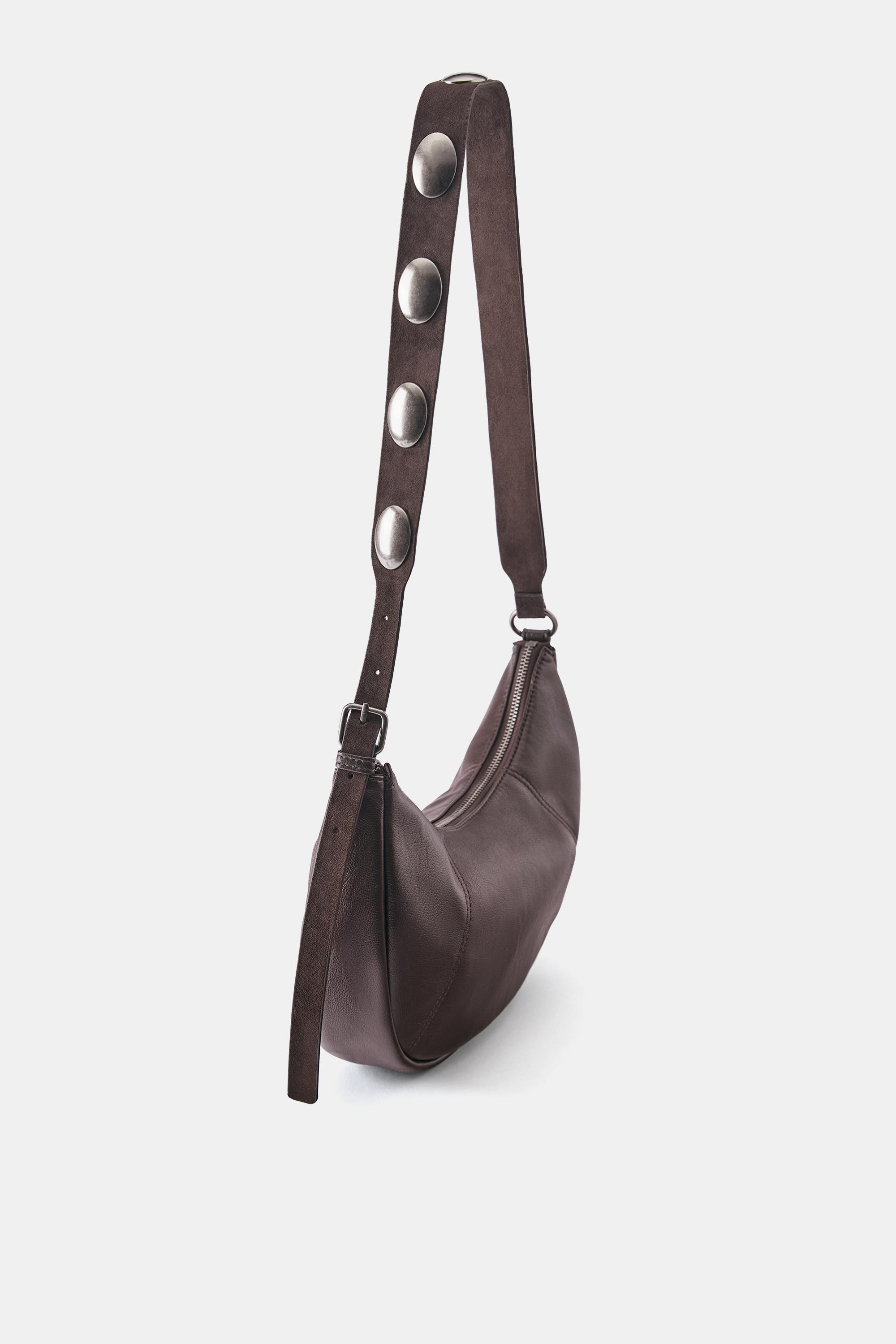 Studded crossbody bag — Brown