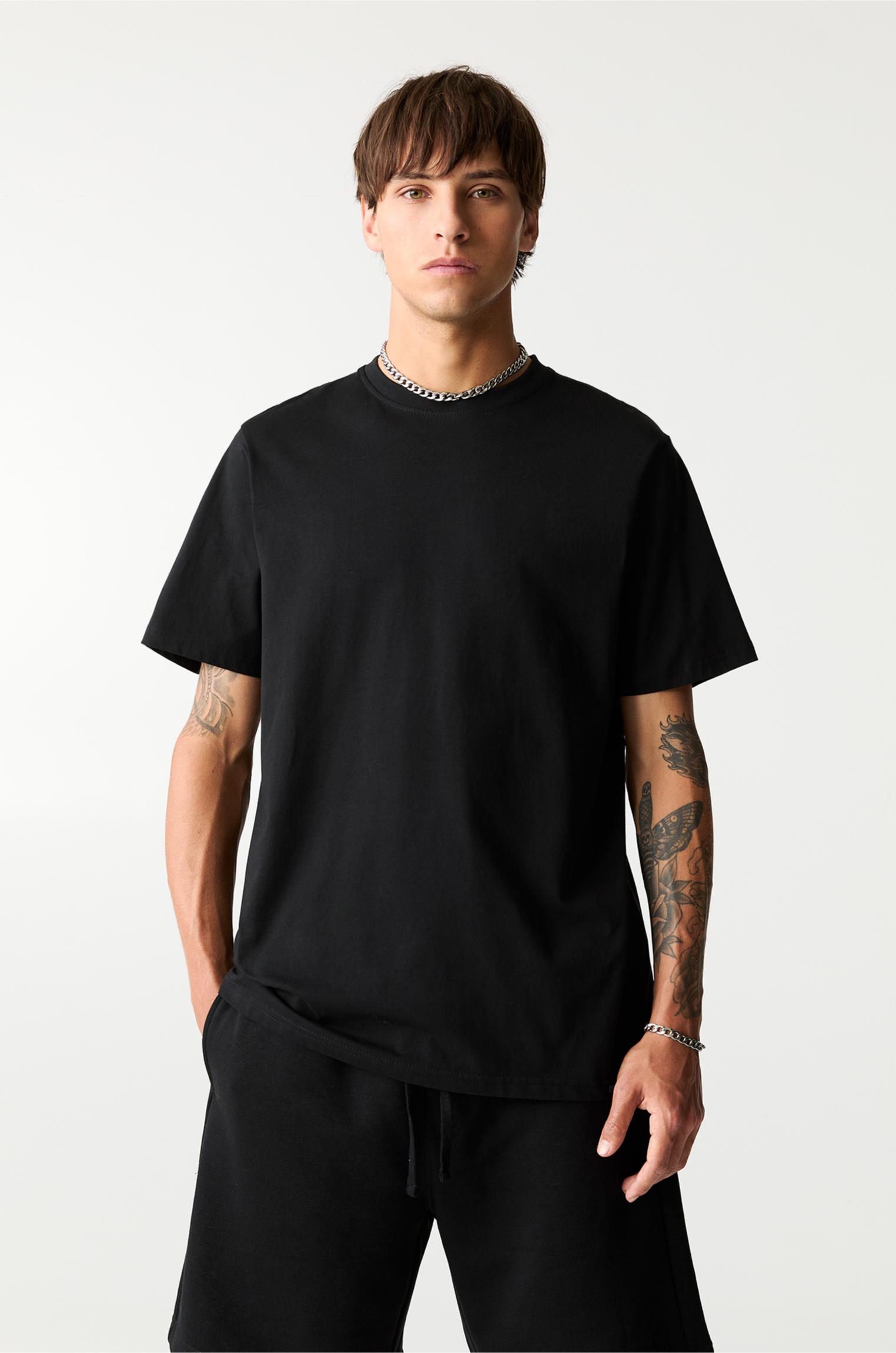 Pack of Bermuda jogger shorts and T-shirt — Black