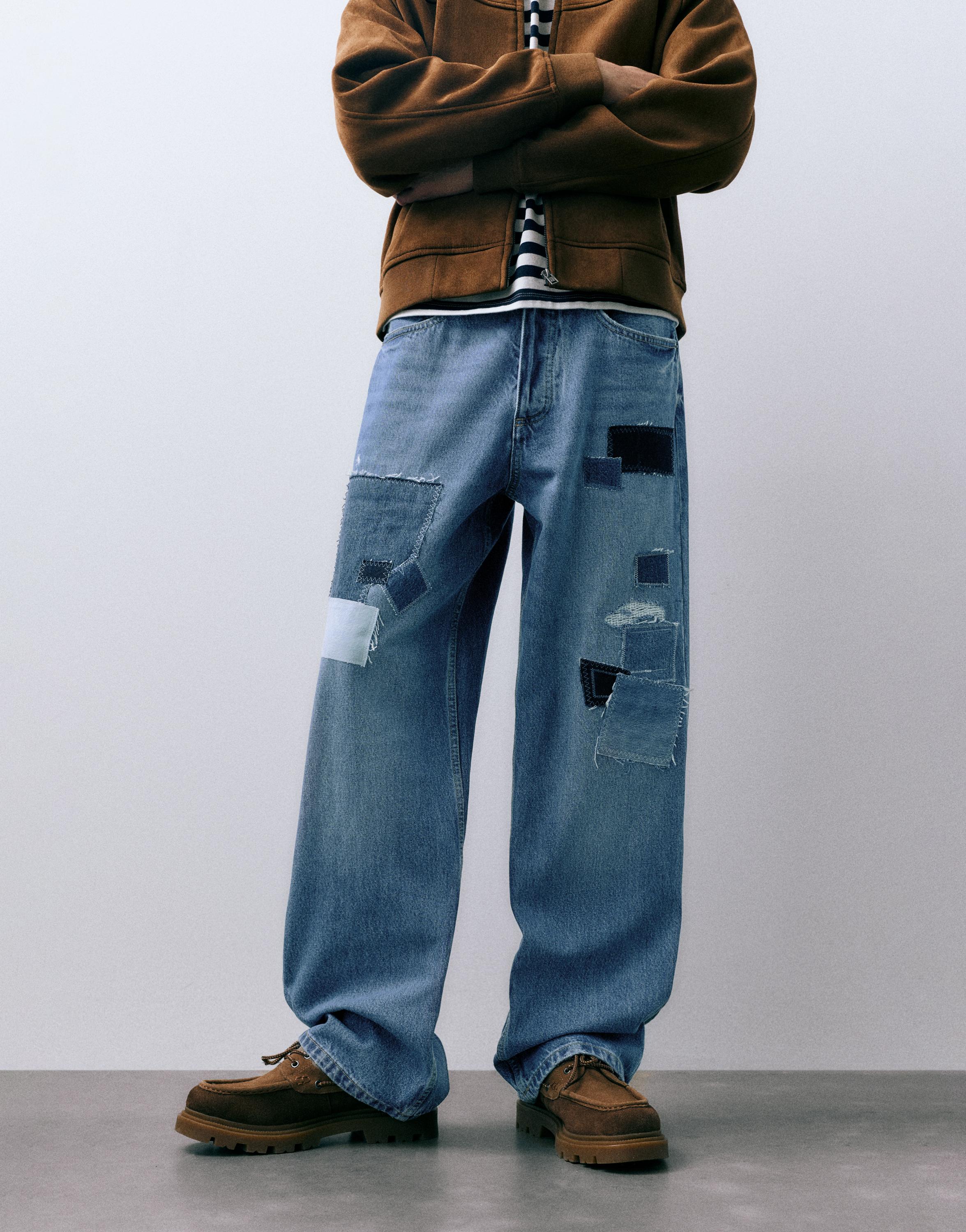 Patchwork baggy jean - Görsel 22