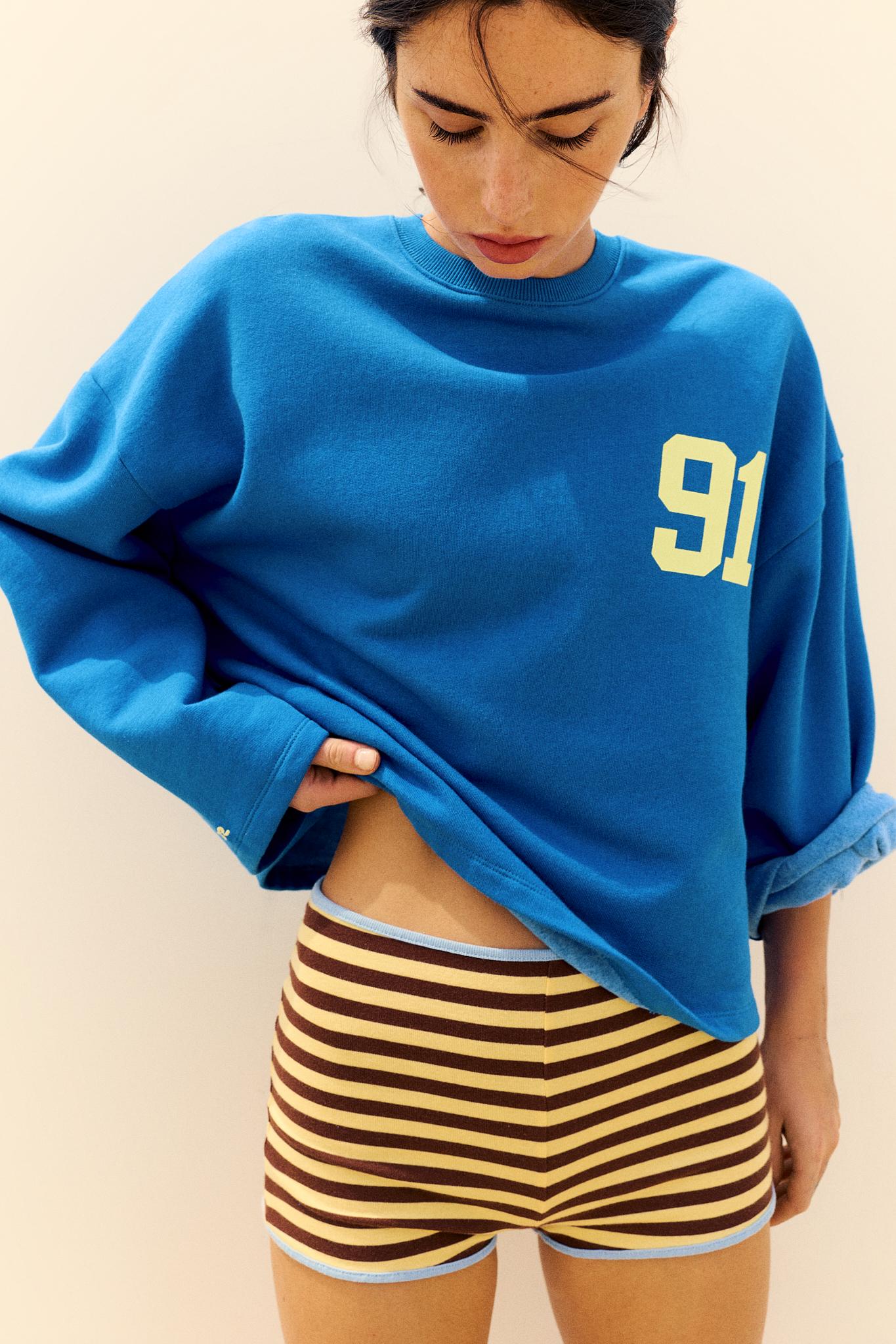 91 graphic relaxed fit sweatshirt — Blue