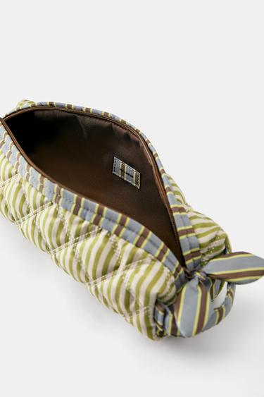 Quilted striped hair straightener case — Green 5