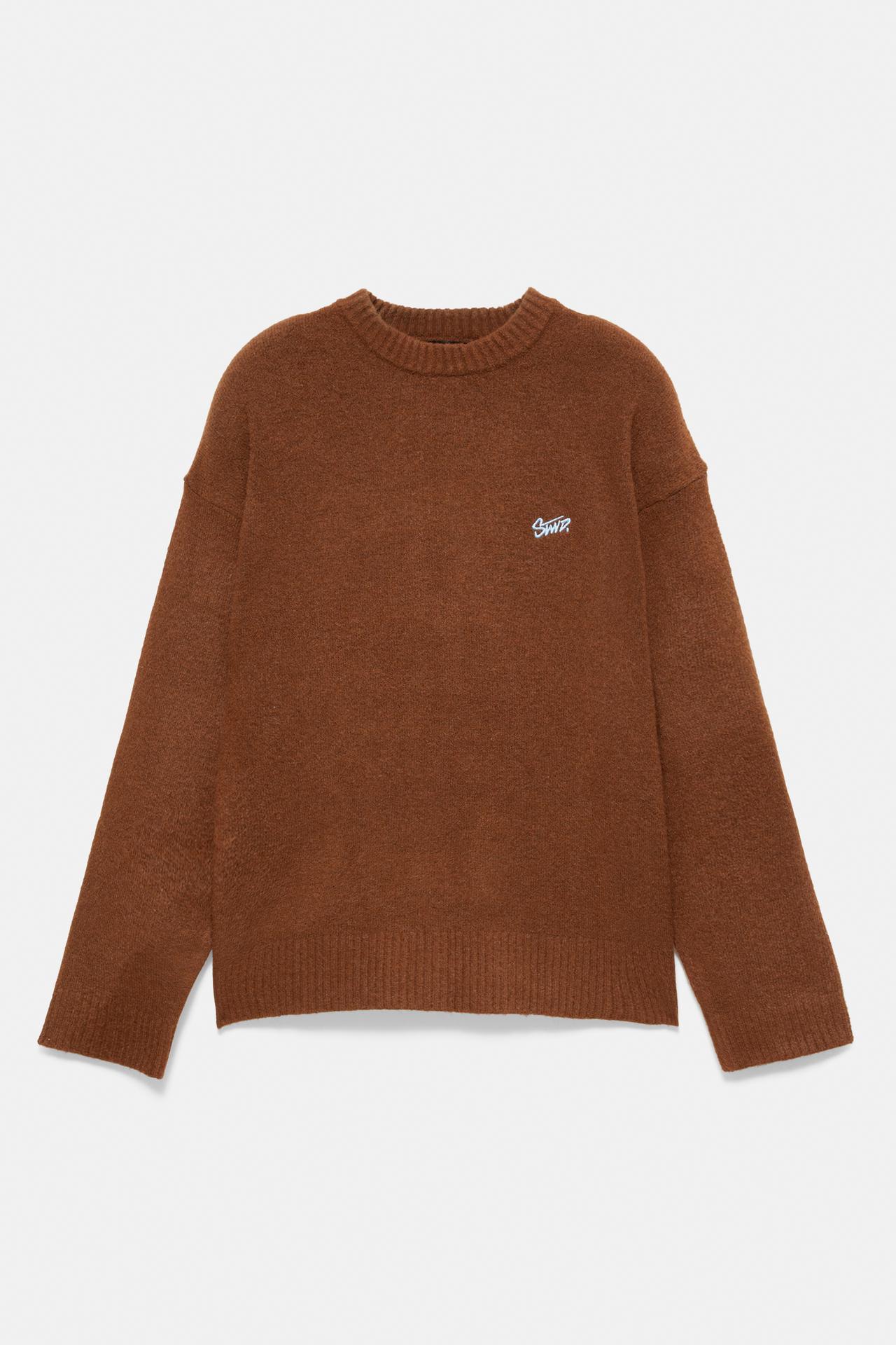 STWD embroidered knit jumper — Brown
