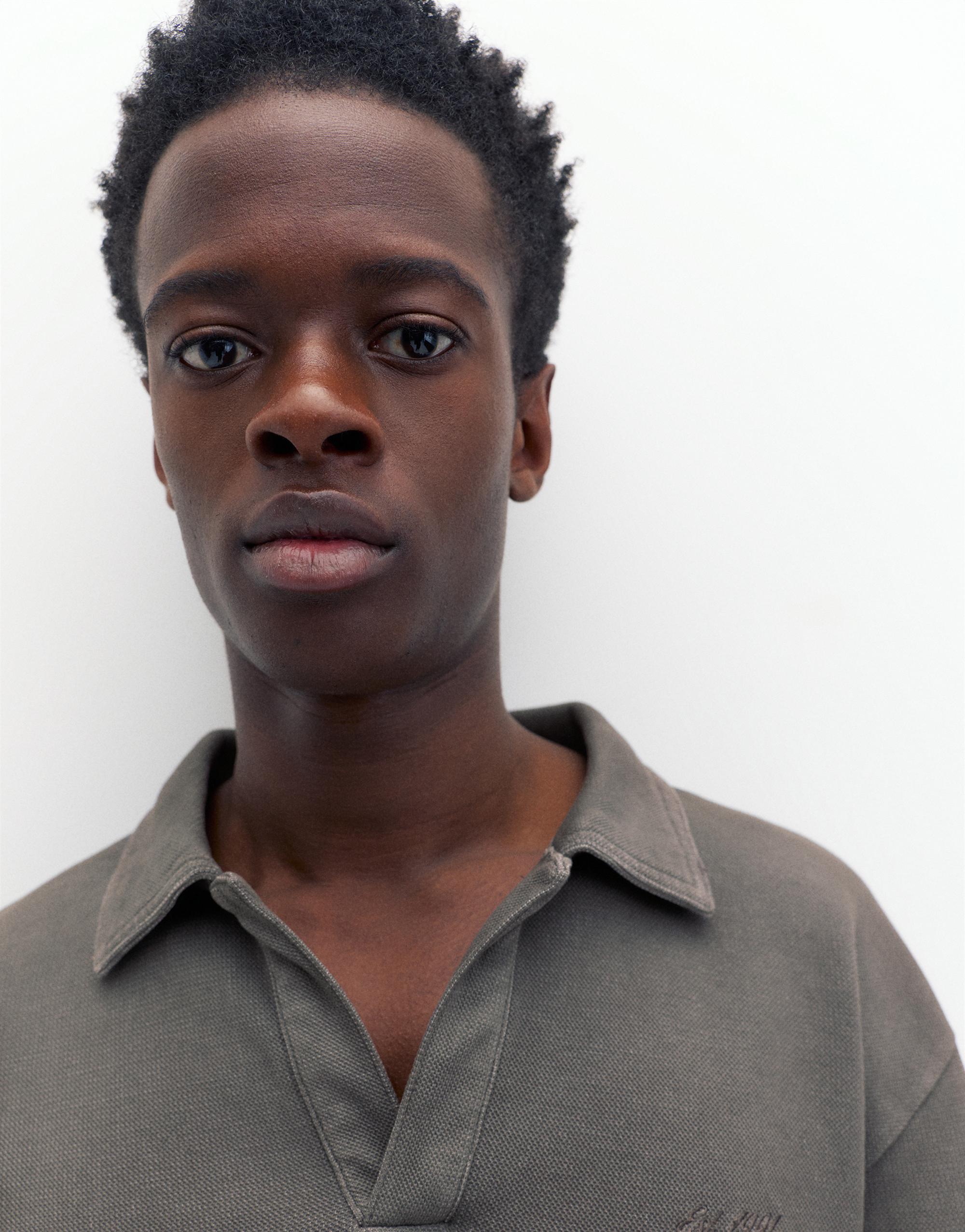 Kısa kollu dokulu polo t-shirt - Görsel 26