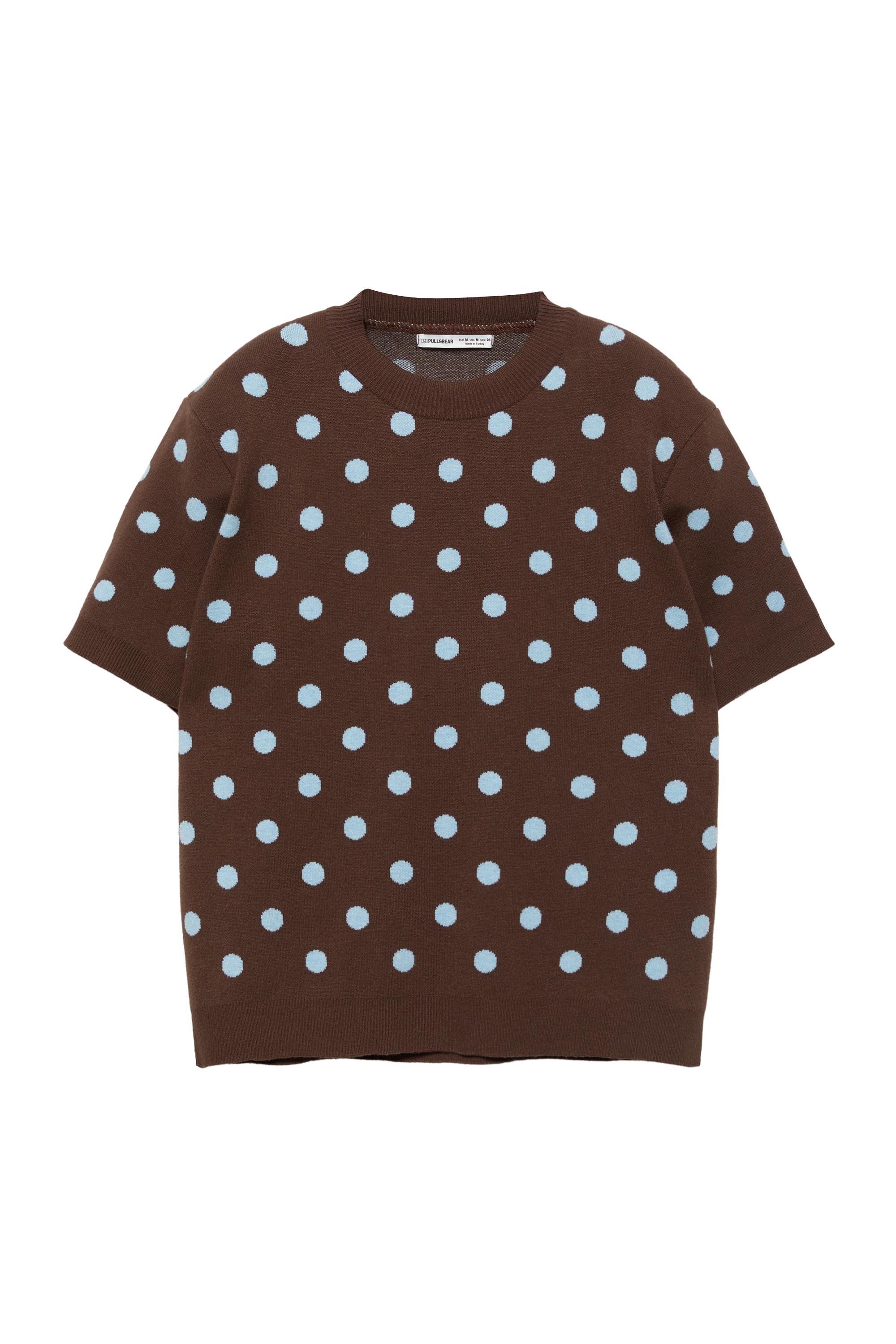 Puantiye desenli kısa kollu top - Görsel 2