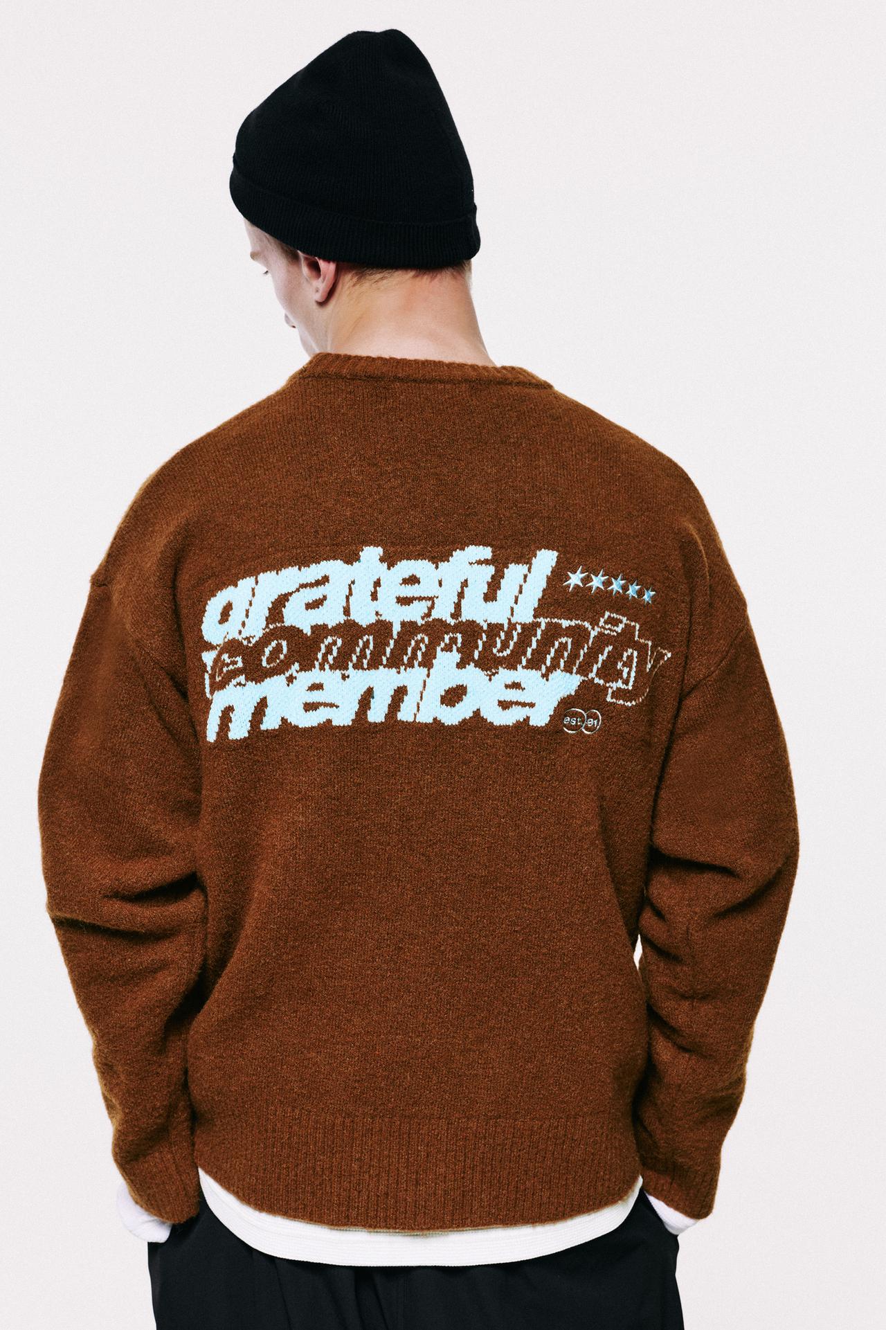 STWD embroidered knit jumper — Brown