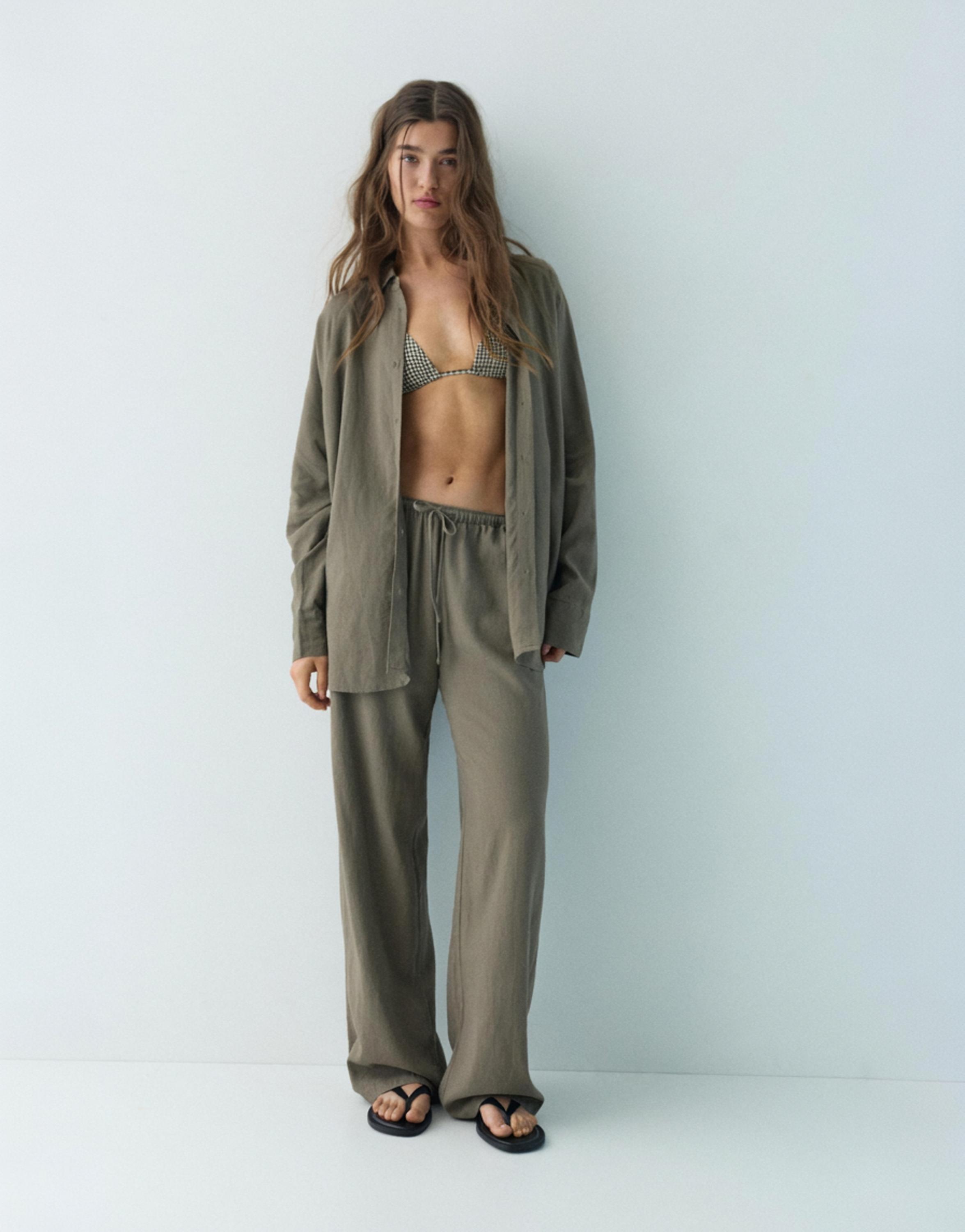 Ketenli rustik gömlek - Görsel 63