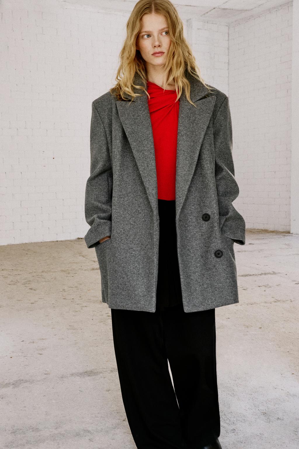 Cappotto corto in panno PULL&BEAR - Main Image